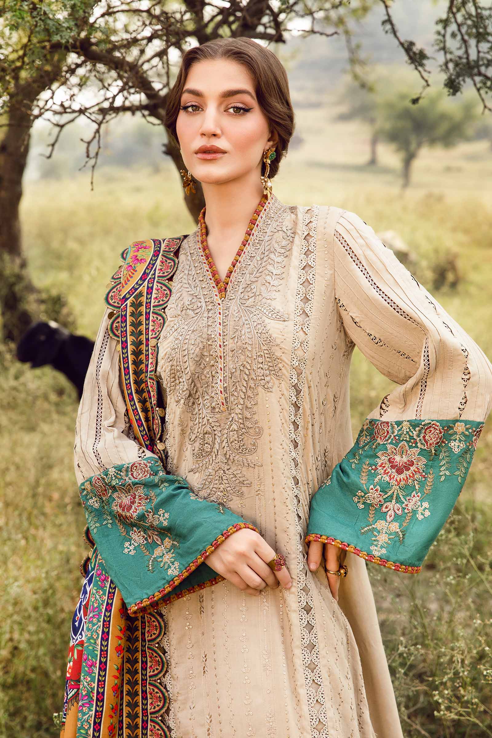 3 Piece Unstitched Printed Linen Suit | MPT-2407-A - Image 2