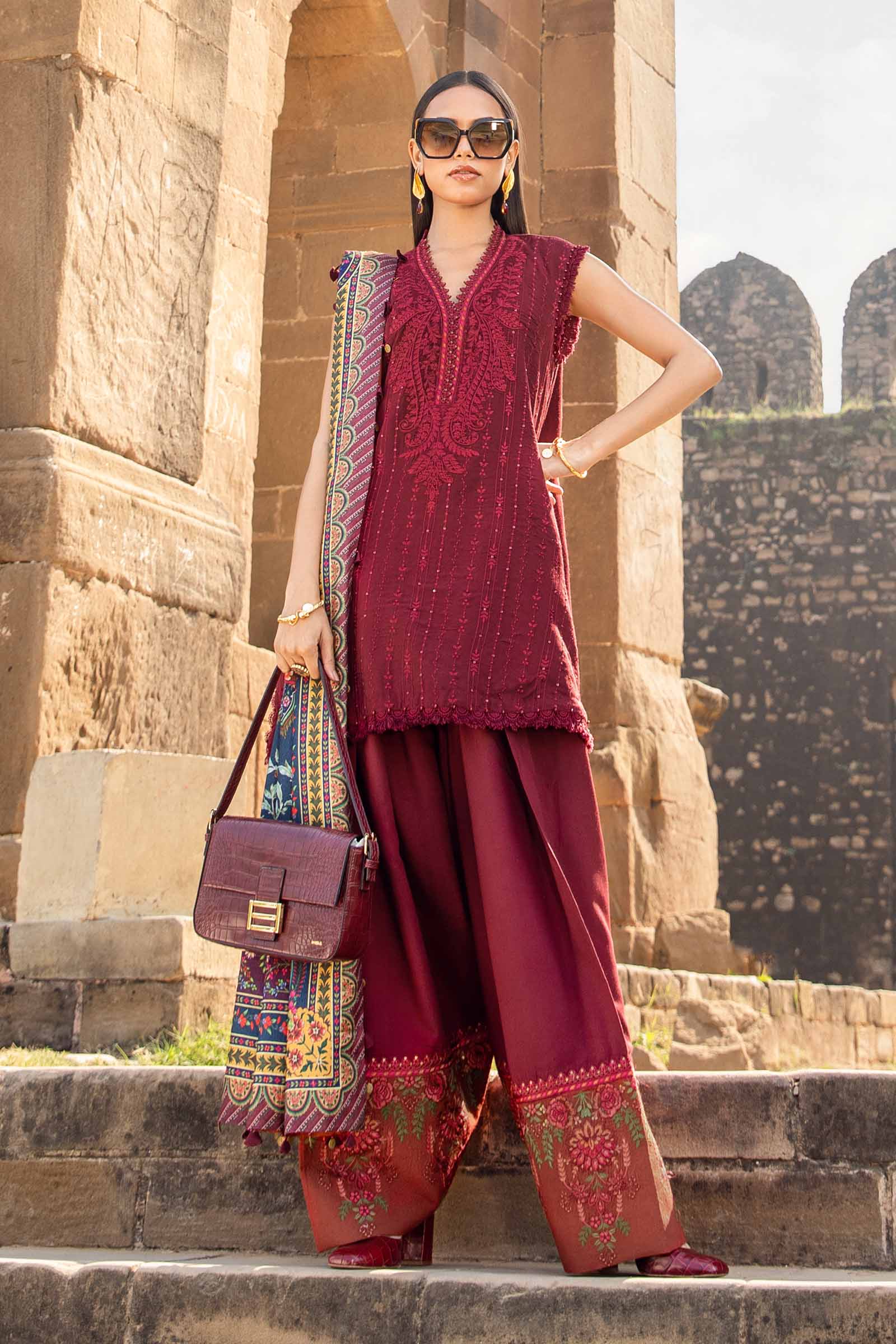 3 Piece Unstitched Printed Linen Suit | MPT-2407-B - Image 2