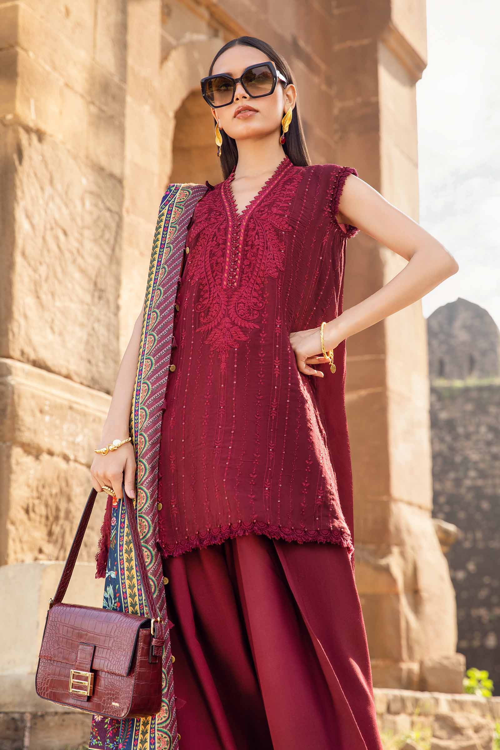 3 Piece Unstitched Printed Linen Suit | MPT-2407-B - Image 3