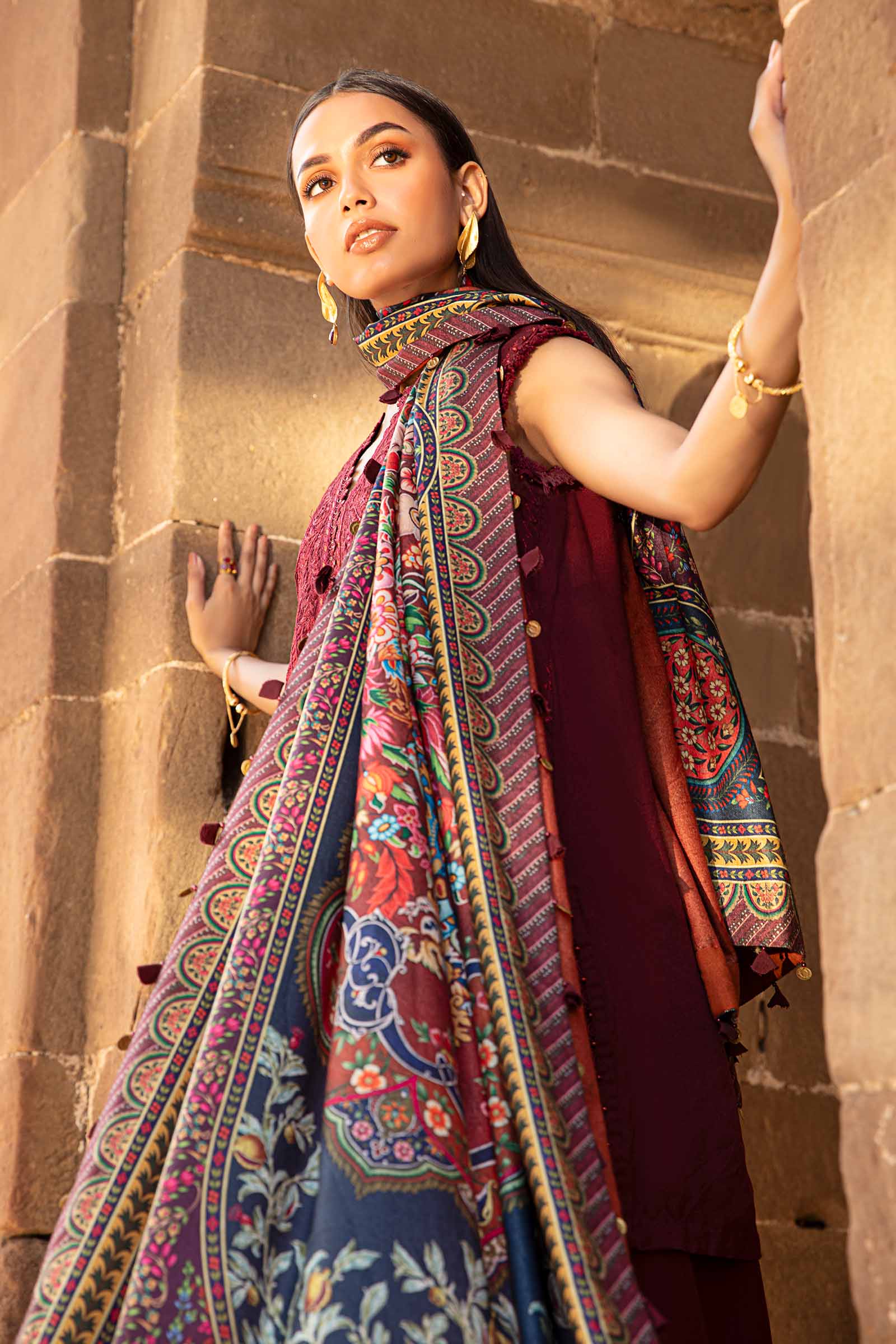 3 Piece Unstitched Printed Linen Suit | MPT-2407-B - Image 4