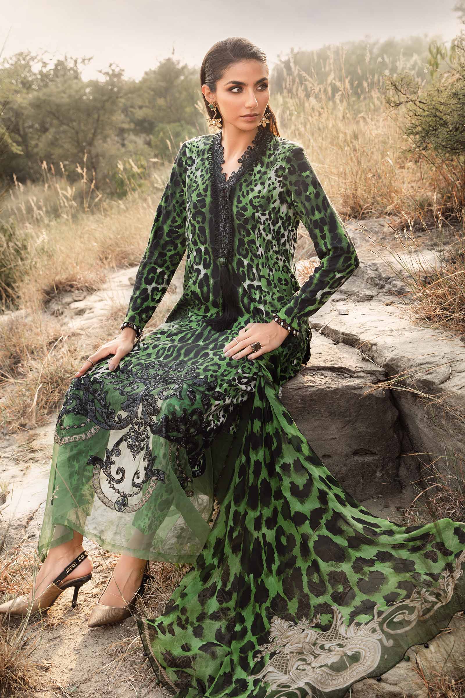 3 Piece Unstitched Printed Linen Suit | MPT-2409-A - Image 3
