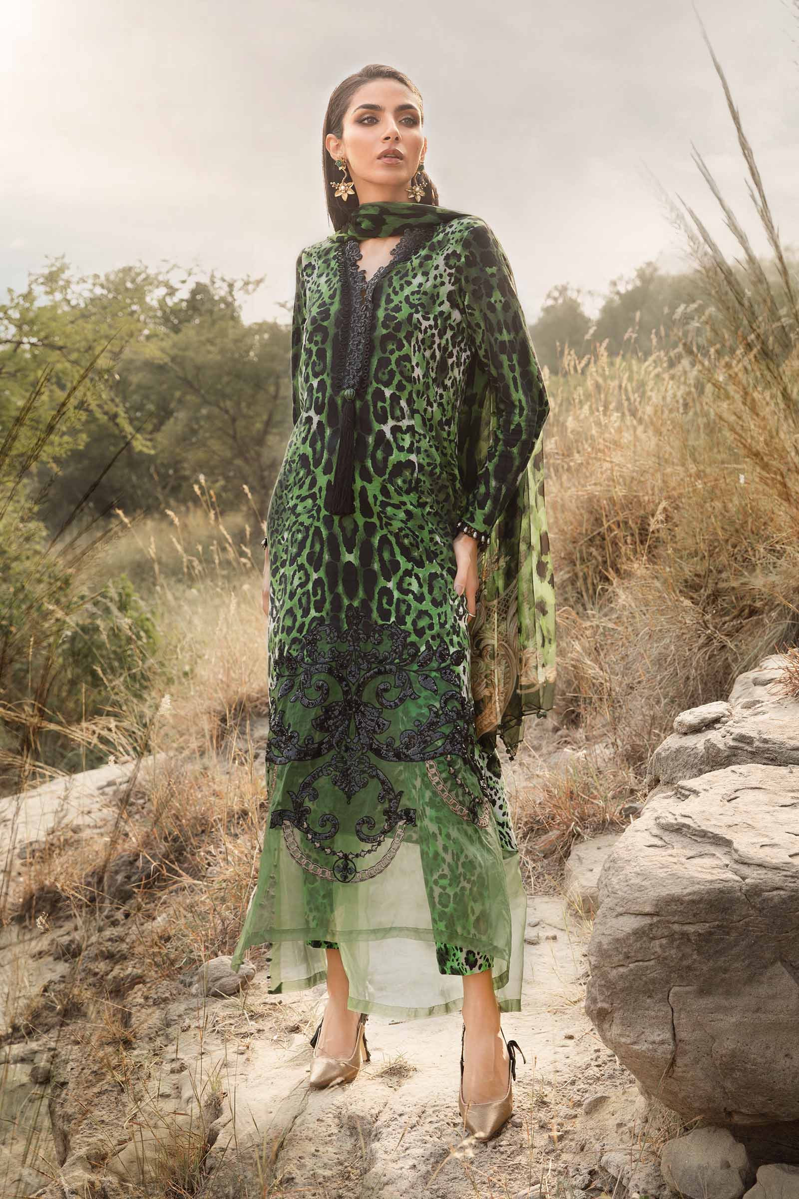3 Piece Unstitched Printed Linen Suit | MPT-2409-A - Image 4