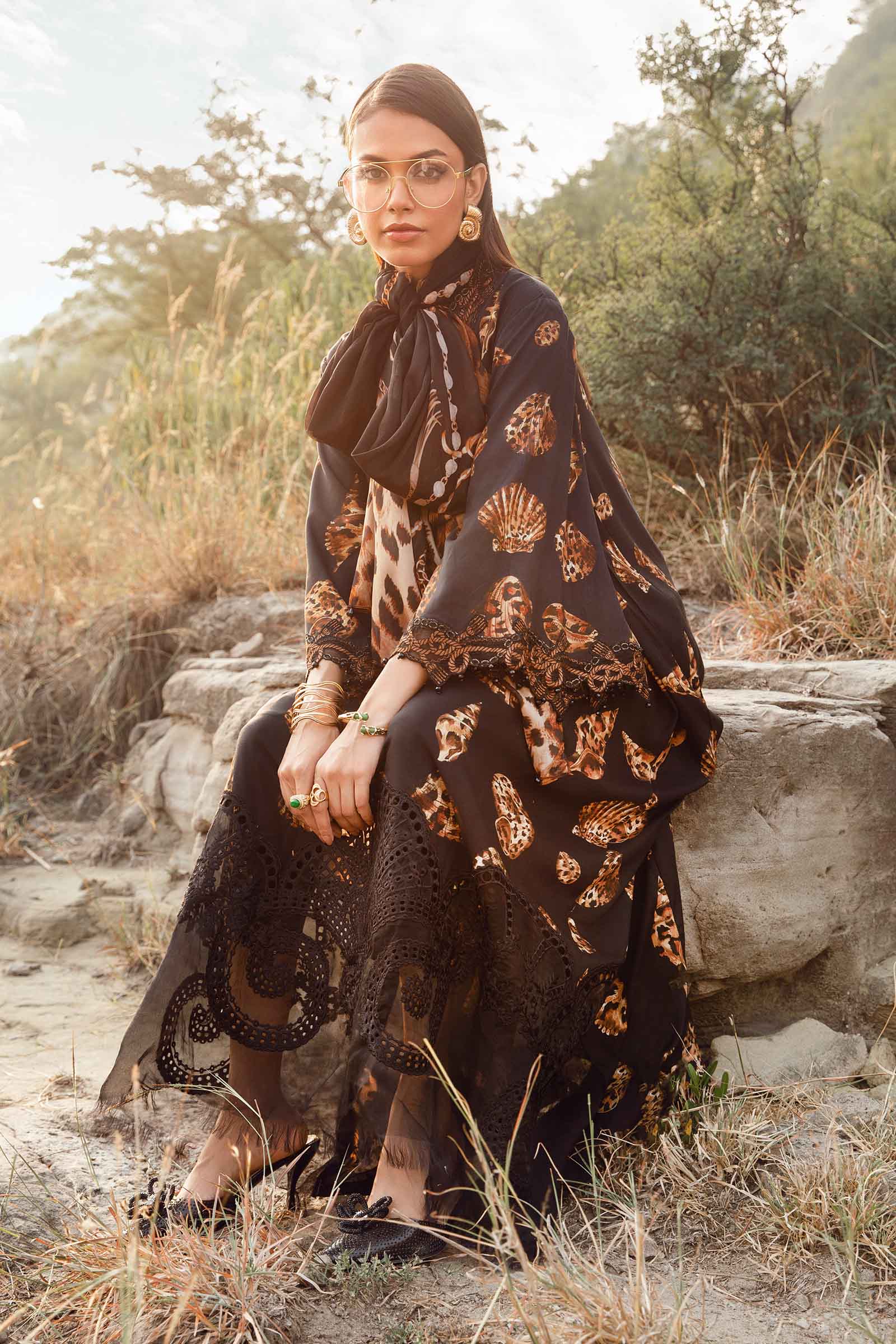 3 Piece Unstitched Printed Linen Suit | MPT-2410-B - Image 4