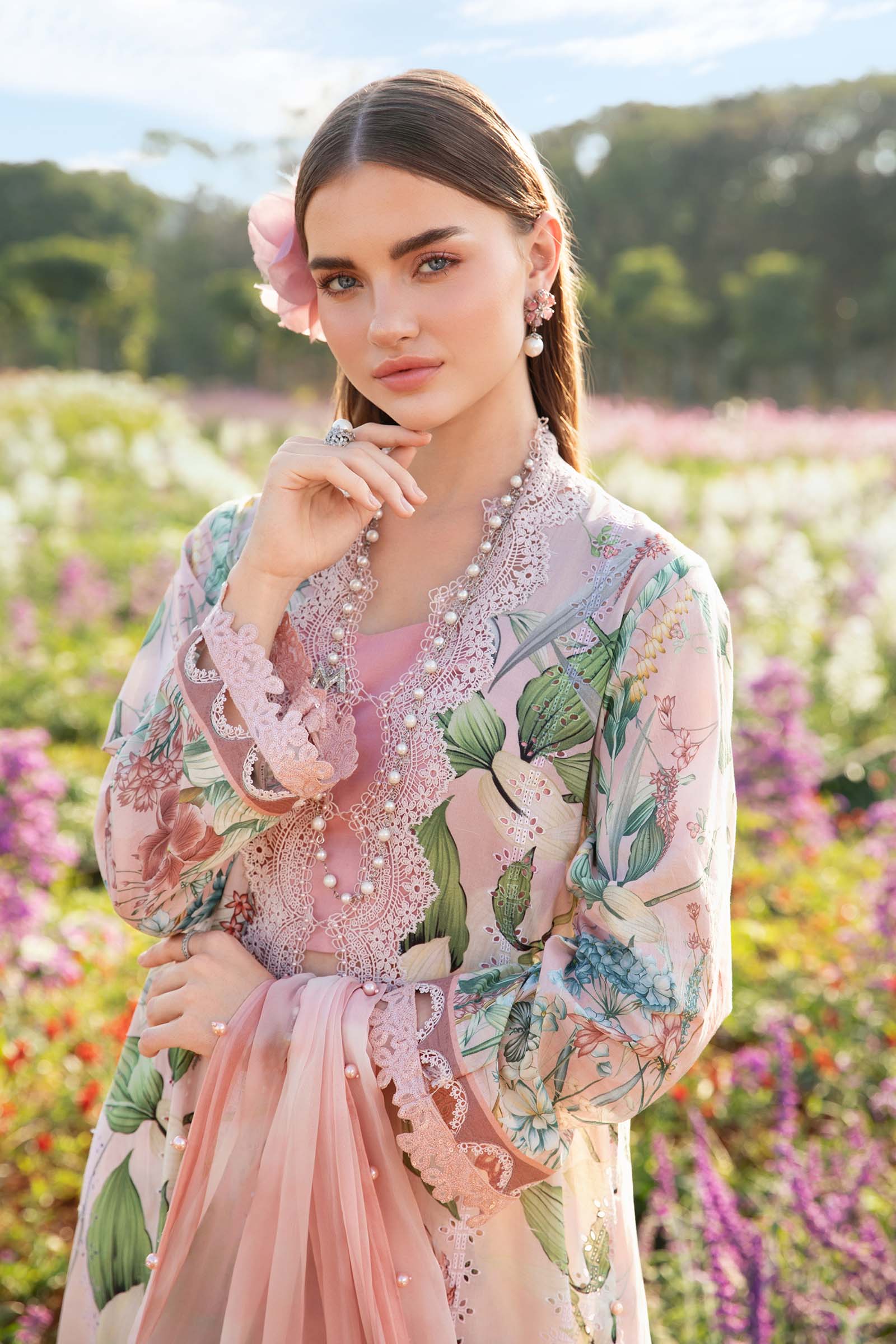 3 Piece Unstitched Printed Lawn Suit | MPT-2502-A - Image 3