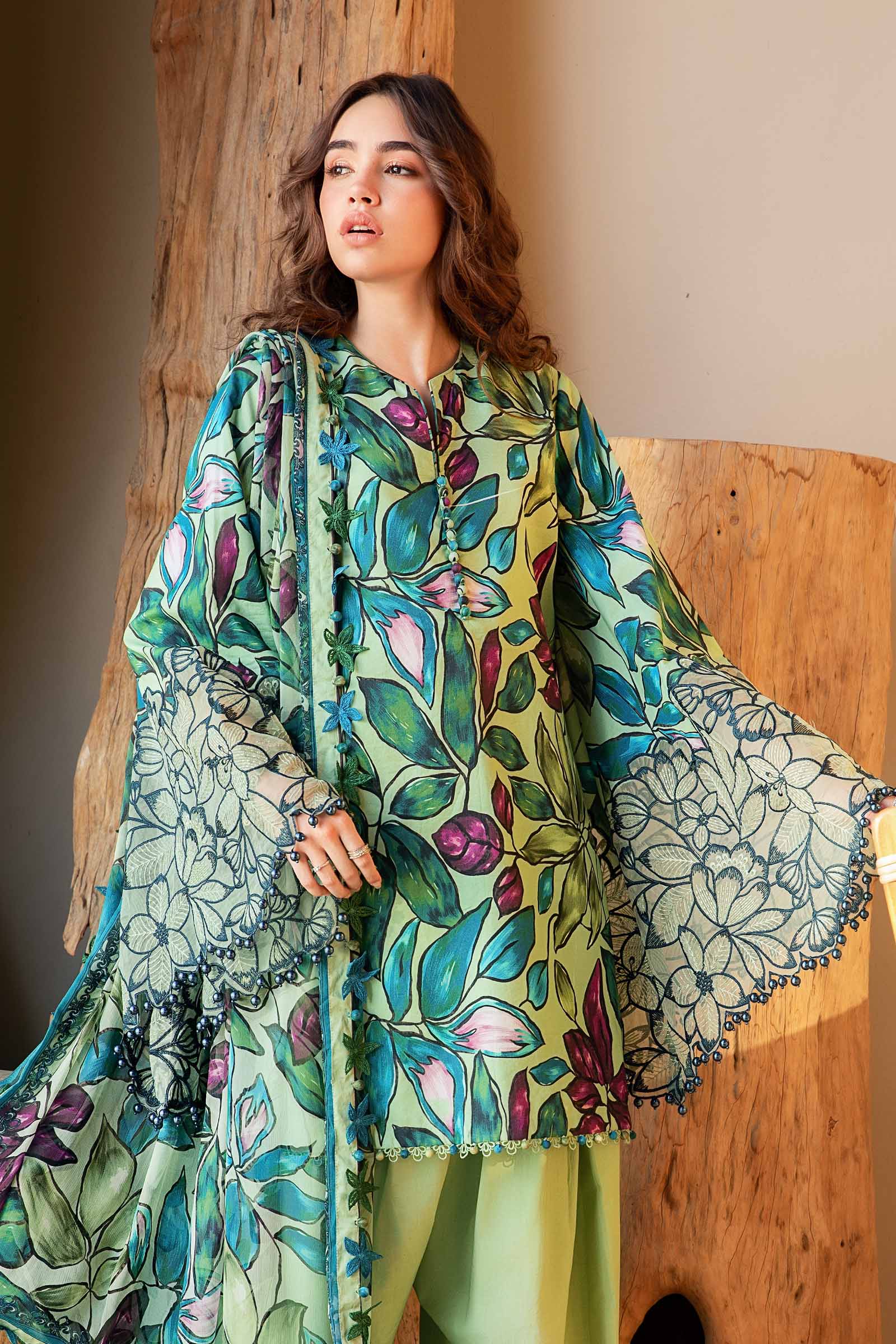 3 Piece Unstitched Printed Lawn Suit | MPT-2505-B - Image 2