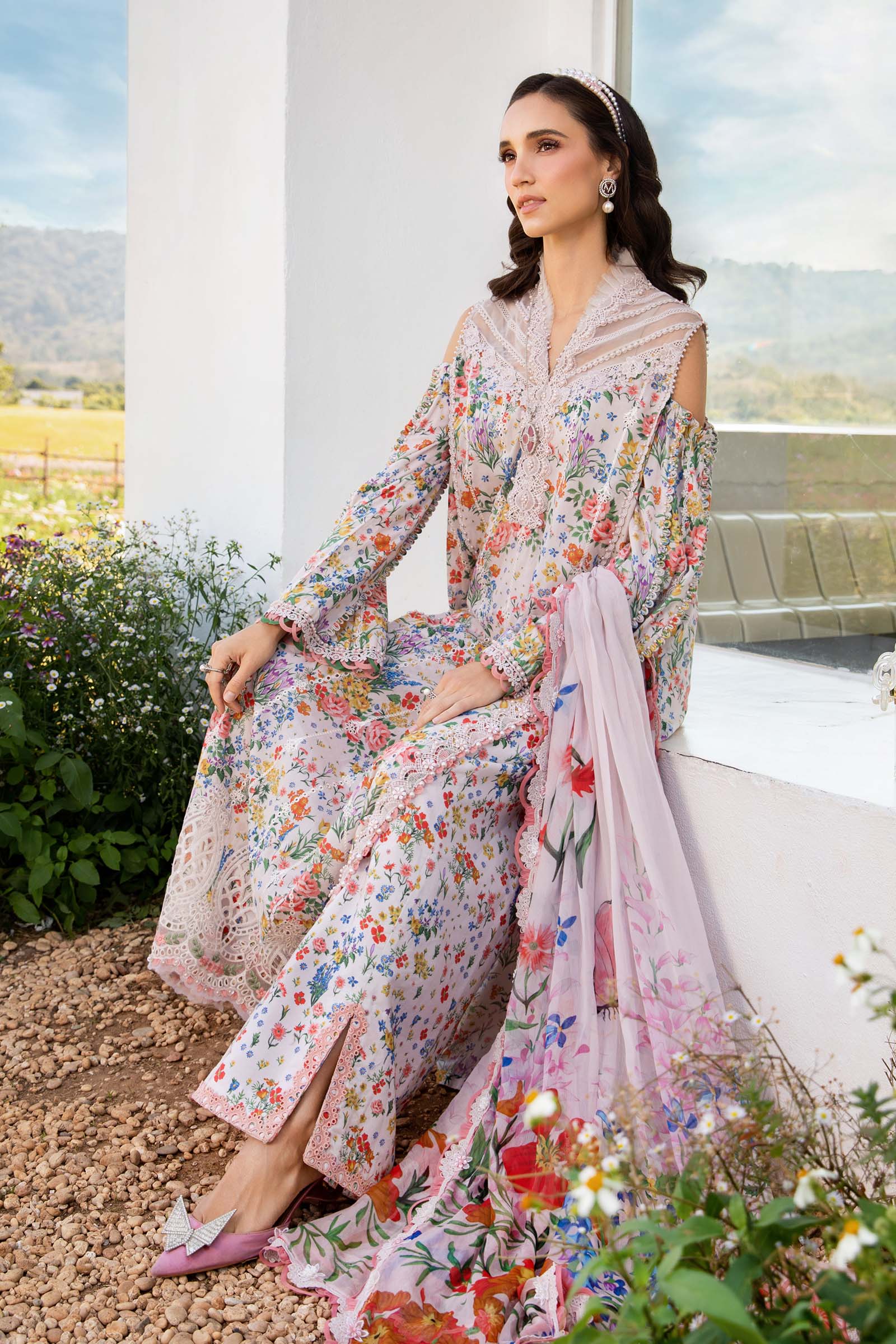 3 Piece Unstitched Printed Lawn Suit | MPT-2507-A - Image 3