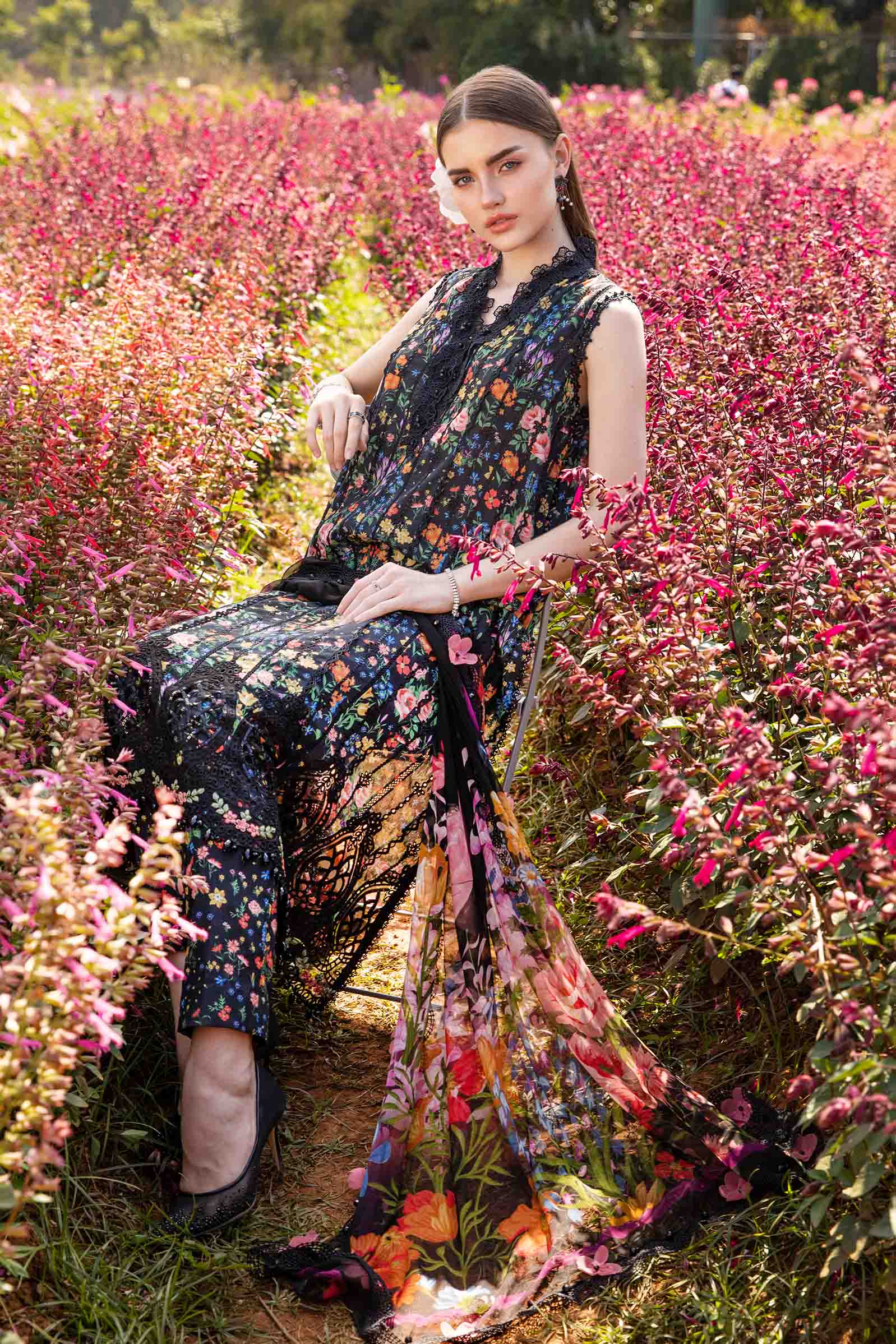 3 Piece Unstitched Printed Lawn Suit | MPT-2507-B - Image 5