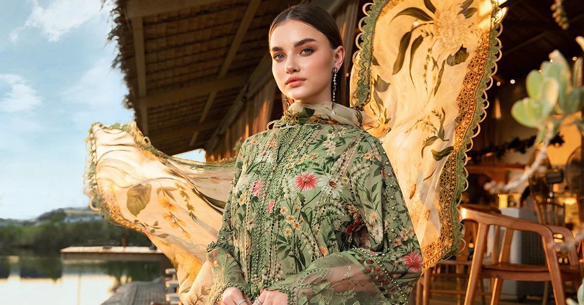 3 Piece Unstitched Printed Lawn Suit | MPT-2508-B - Image 5