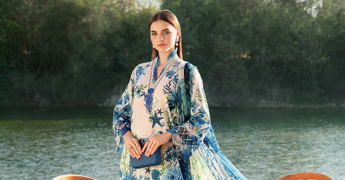 3 Piece Unstitched Printed Lawn Suit | MPT-2510-B - Image 5