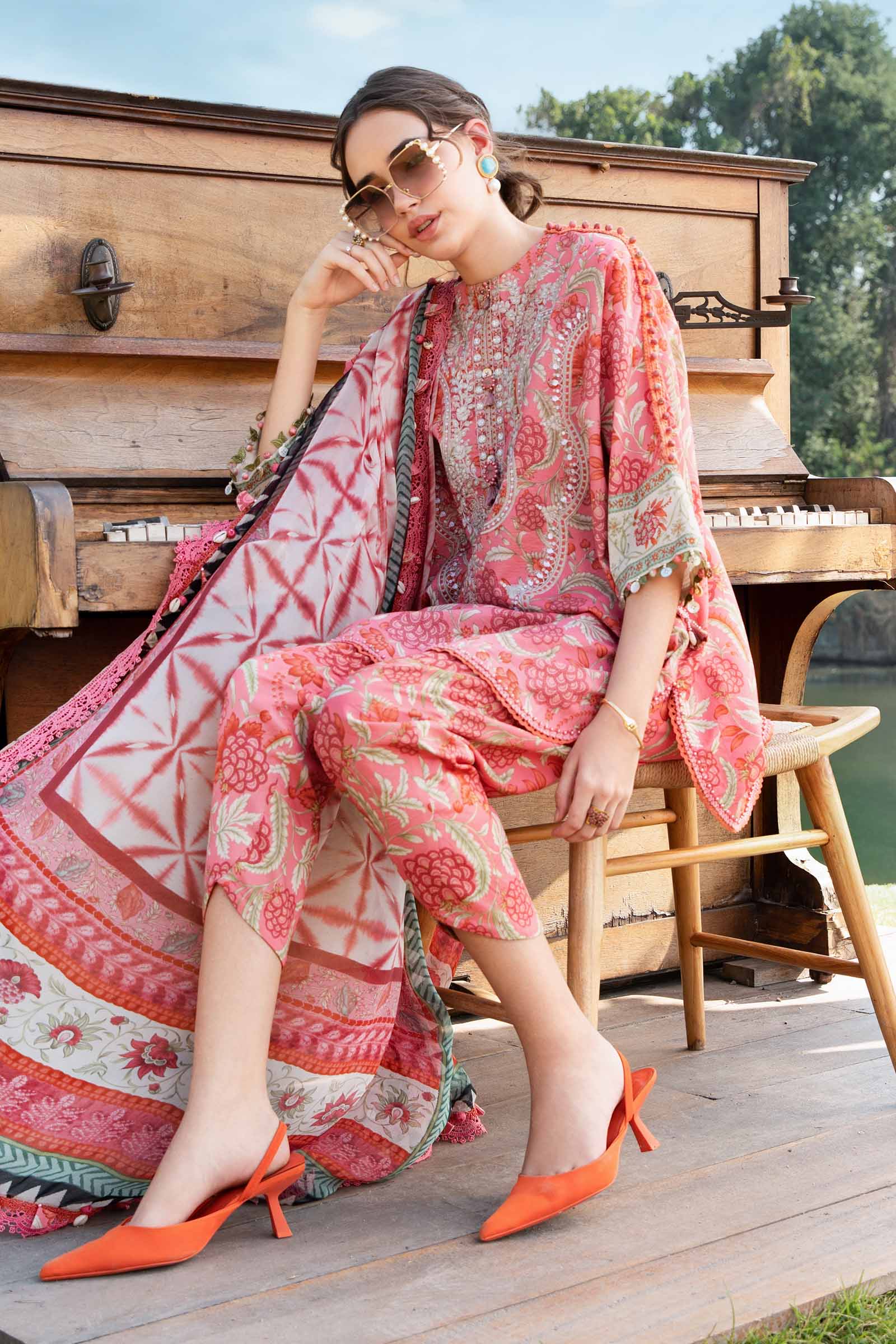 3 Piece Unstitched Printed Lawn Suit | MPT-2513-A - Image 3
