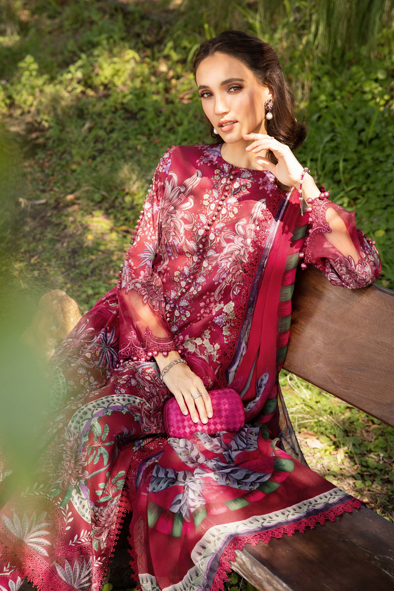 3 Piece Unstitched Printed Lawn Suit | MPT-2514-B - Image 2