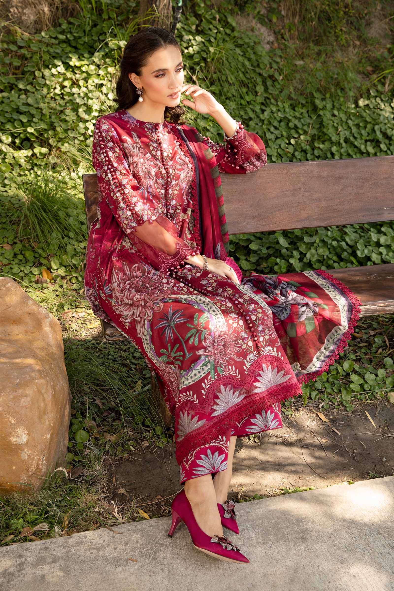 3 Piece Unstitched Printed Lawn Suit | MPT-2514-B - Image 5