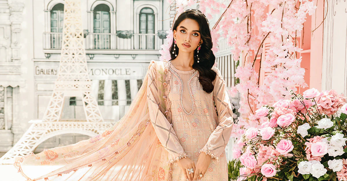 3 Piece Unstitched Embroidered Lawn Suit | MPT-2601-A - Image 5