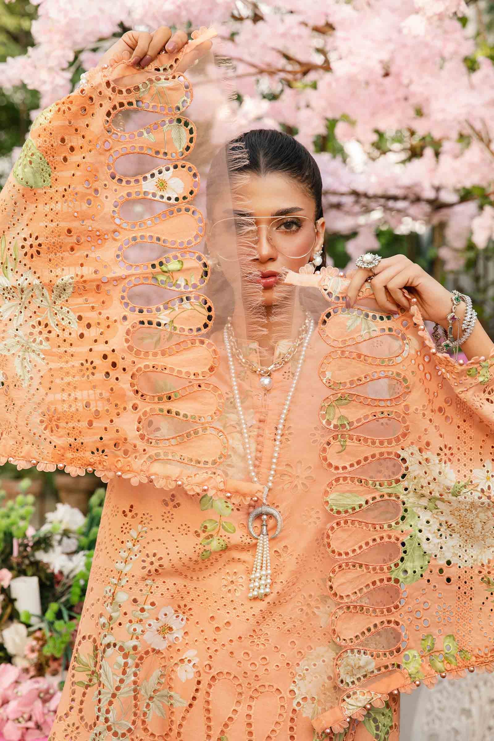 3 Piece Unstitched Embroidered Lawn Suit | MPT-2602-A - Image 6