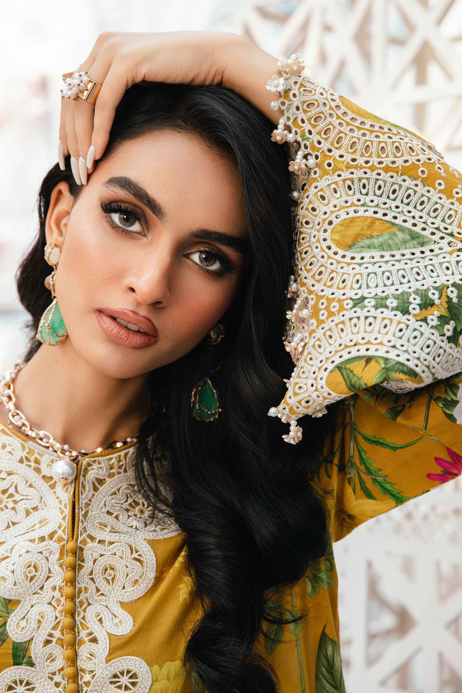 3 Piece Unstitched Embroidered Lawn Suit | MPT-2604-B - Image 3