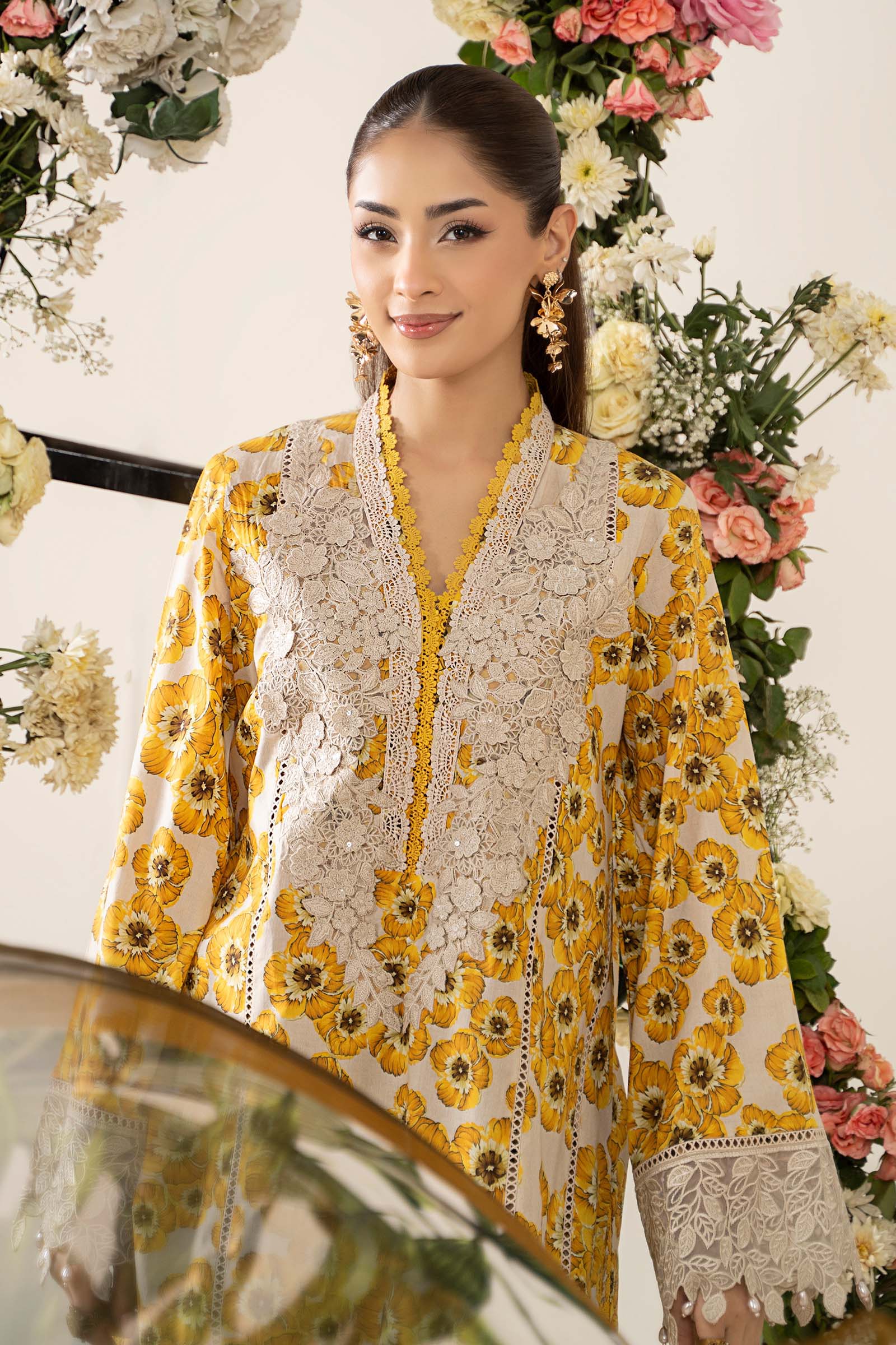 3 Piece Unstitched Embroidered Lawn Suit | MPT-2606-A - Image 2