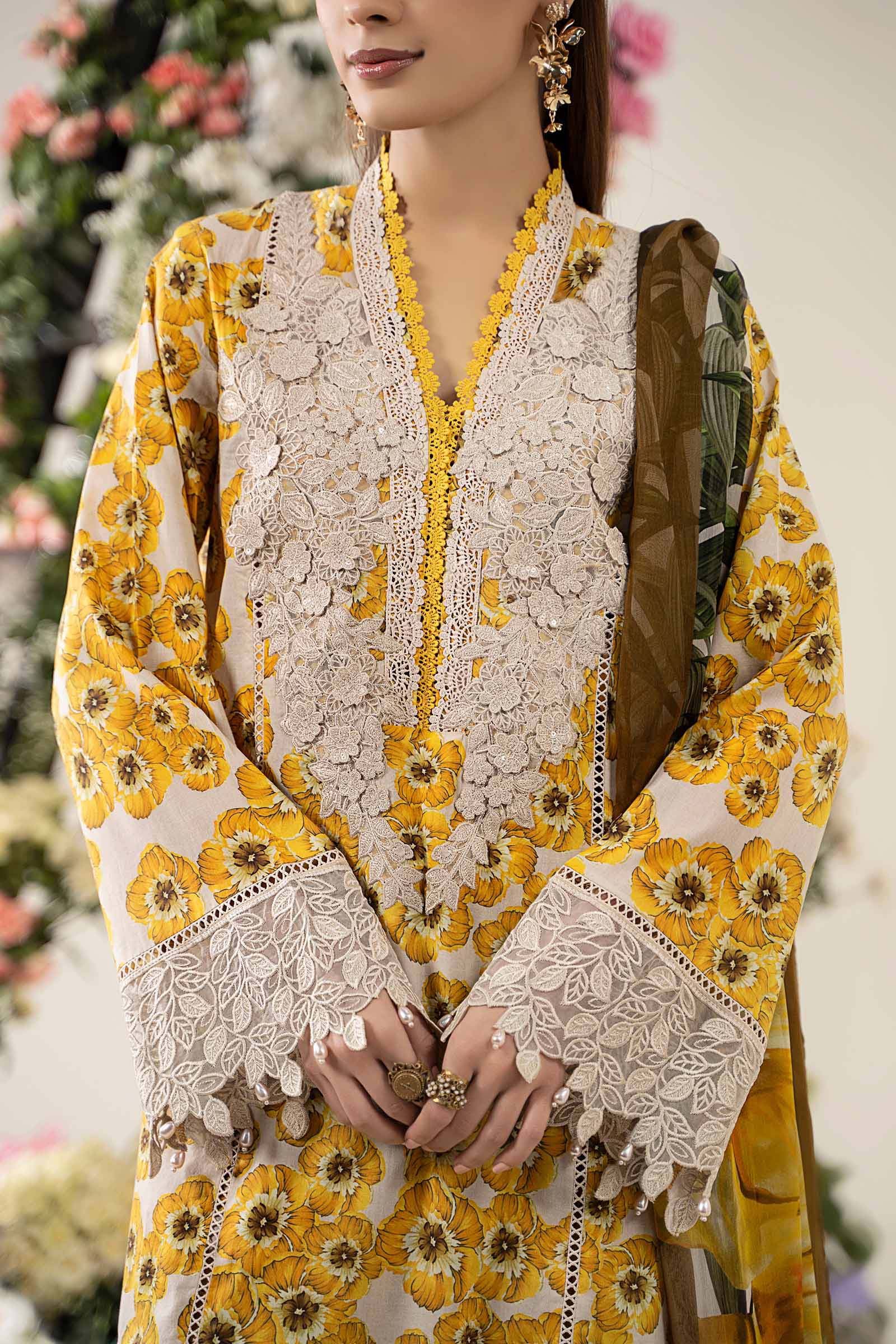 3 Piece Unstitched Embroidered Lawn Suit | MPT-2606-A - Image 5