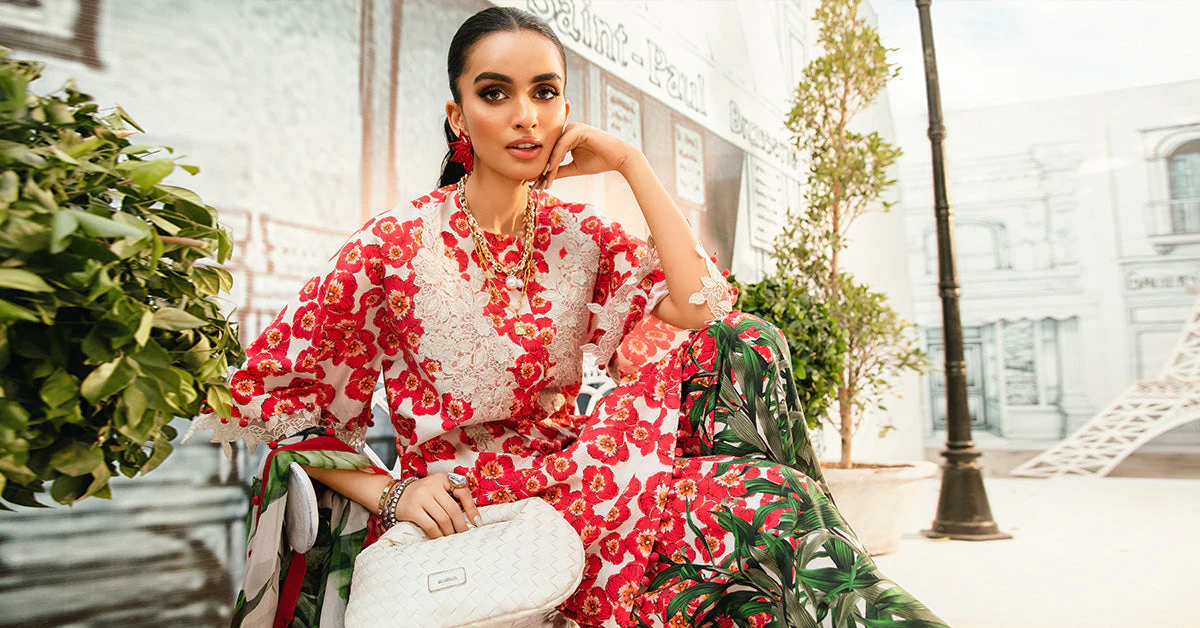 3 Piece Unstitched Embroidered Lawn Suit | MPT-2606-B - Image 7
