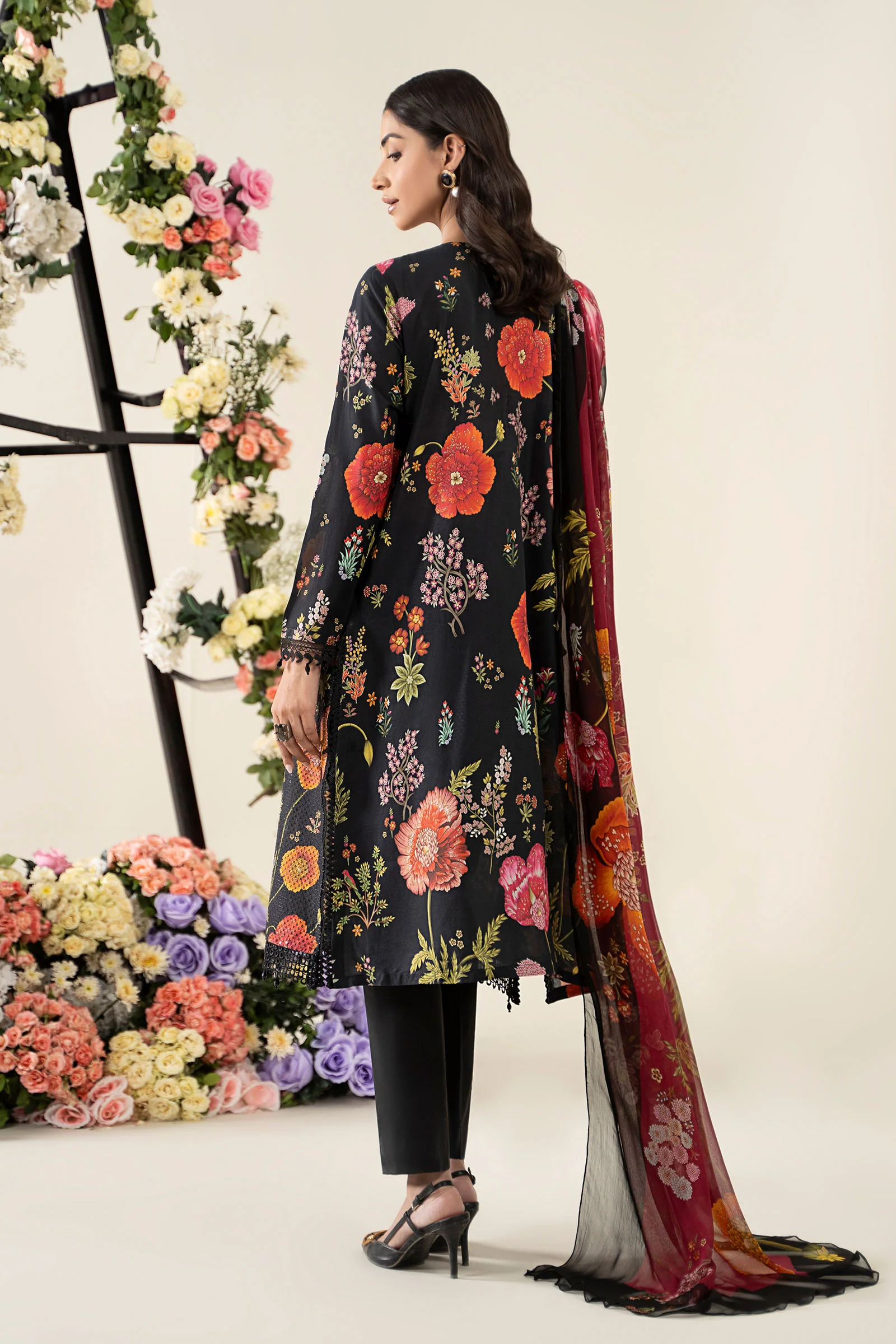 3 Piece Unstitched Embroidered Lawn Suit | MPT-2607-B - Image 8