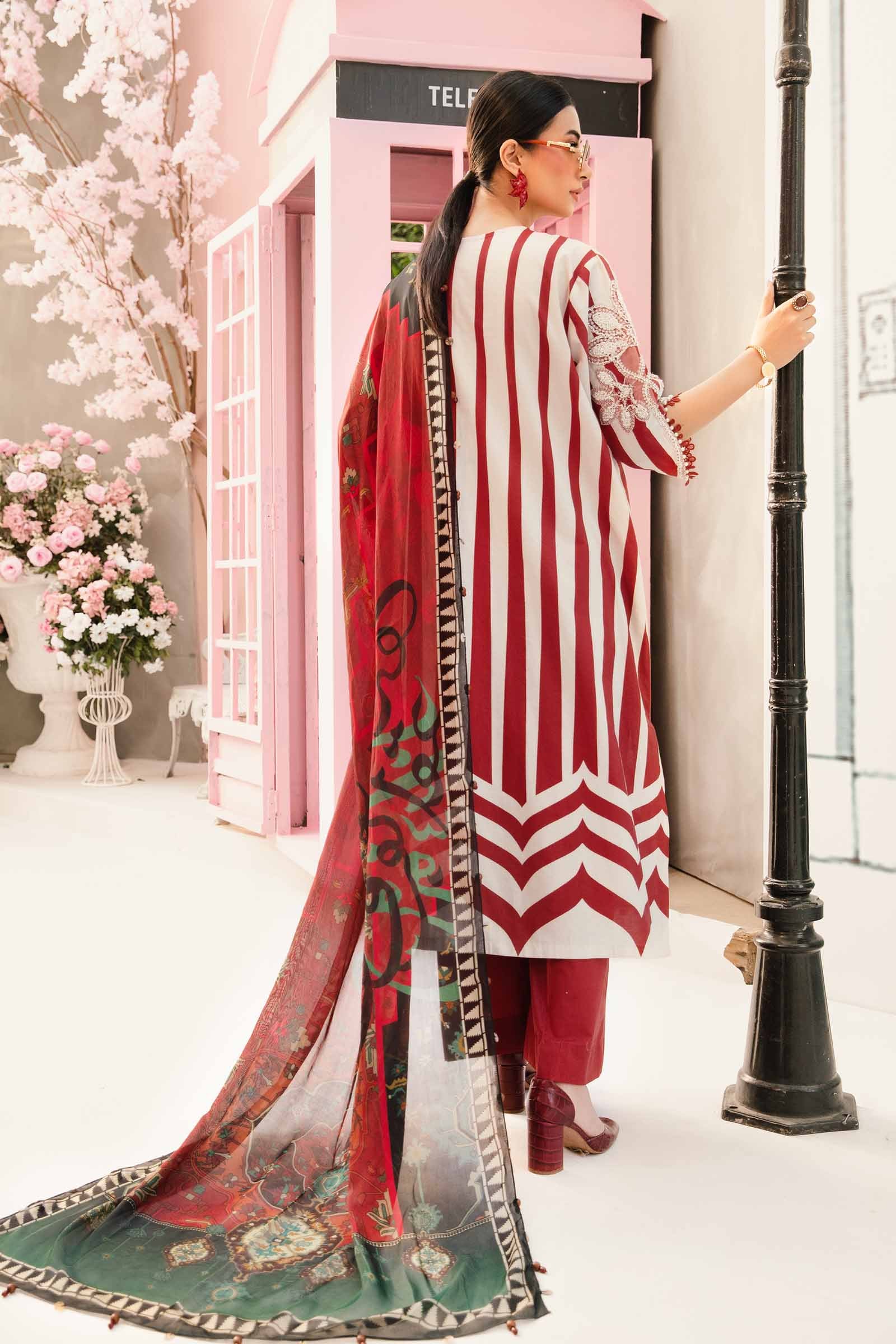 3 Piece Unstitched Embroidered Lawn Suit | MPT-2609-A - Image 5