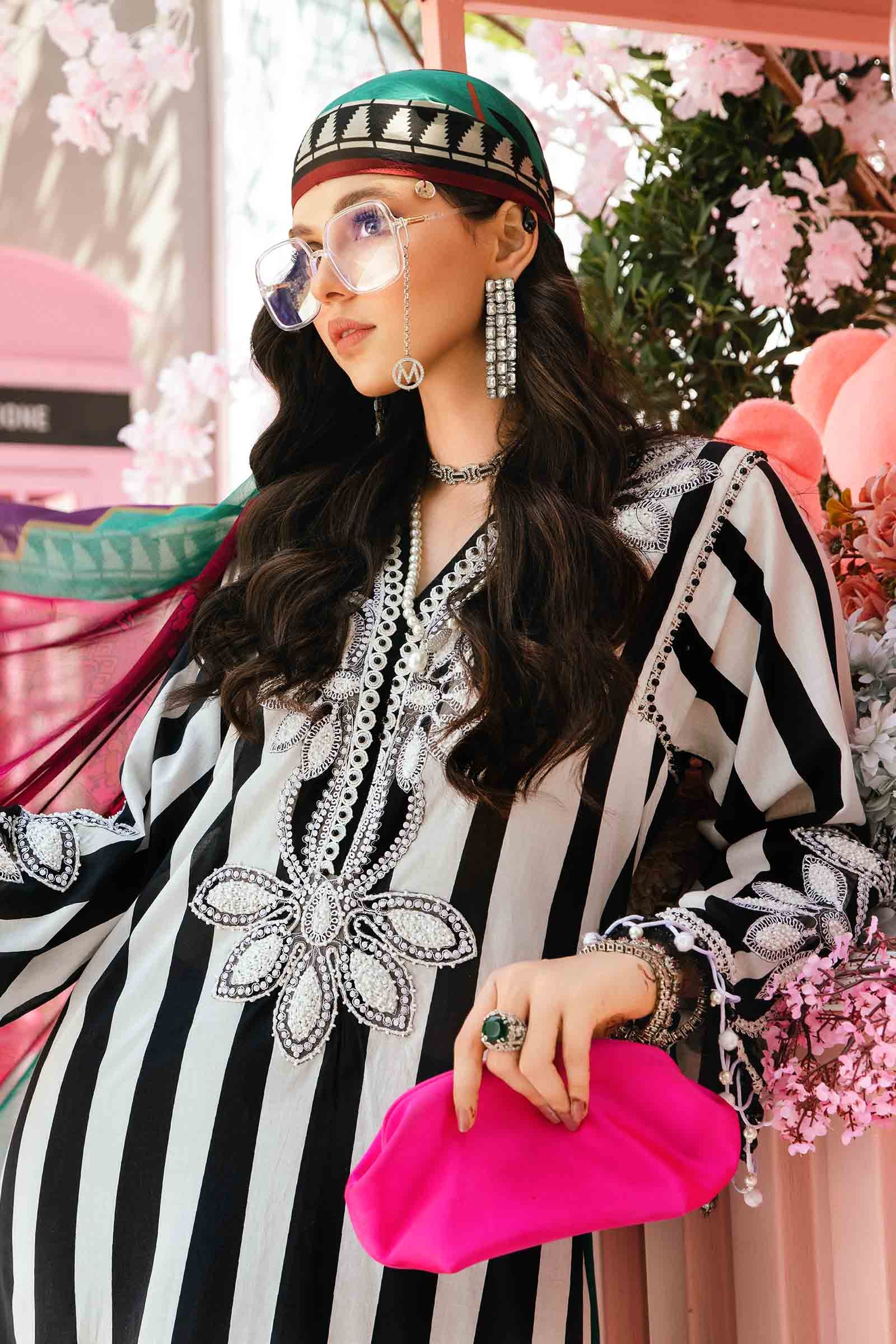 3 Piece Unstitched Embroidered Lawn Suit | MPT-2609-B - Image 4