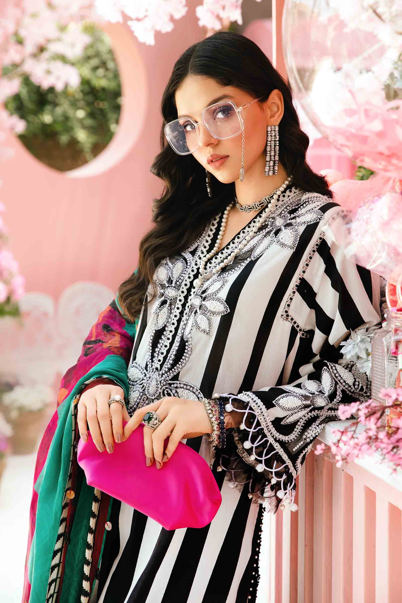 3 Piece Unstitched Embroidered Lawn Suit | MPT-2609-B - Image 5