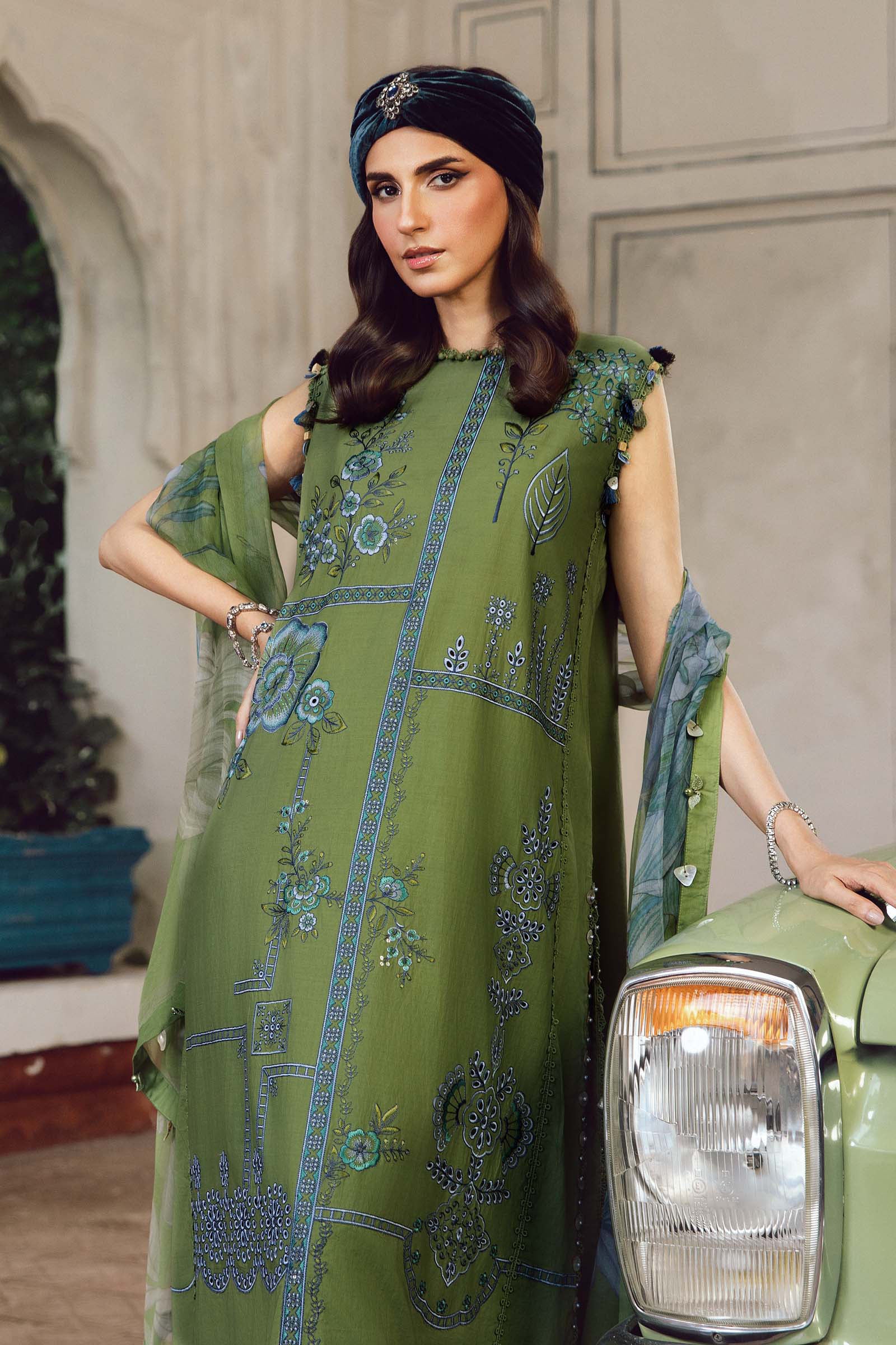 3 Piece Unstitched Embroidered Cambric Suit | MPT-2701-A - Image 3