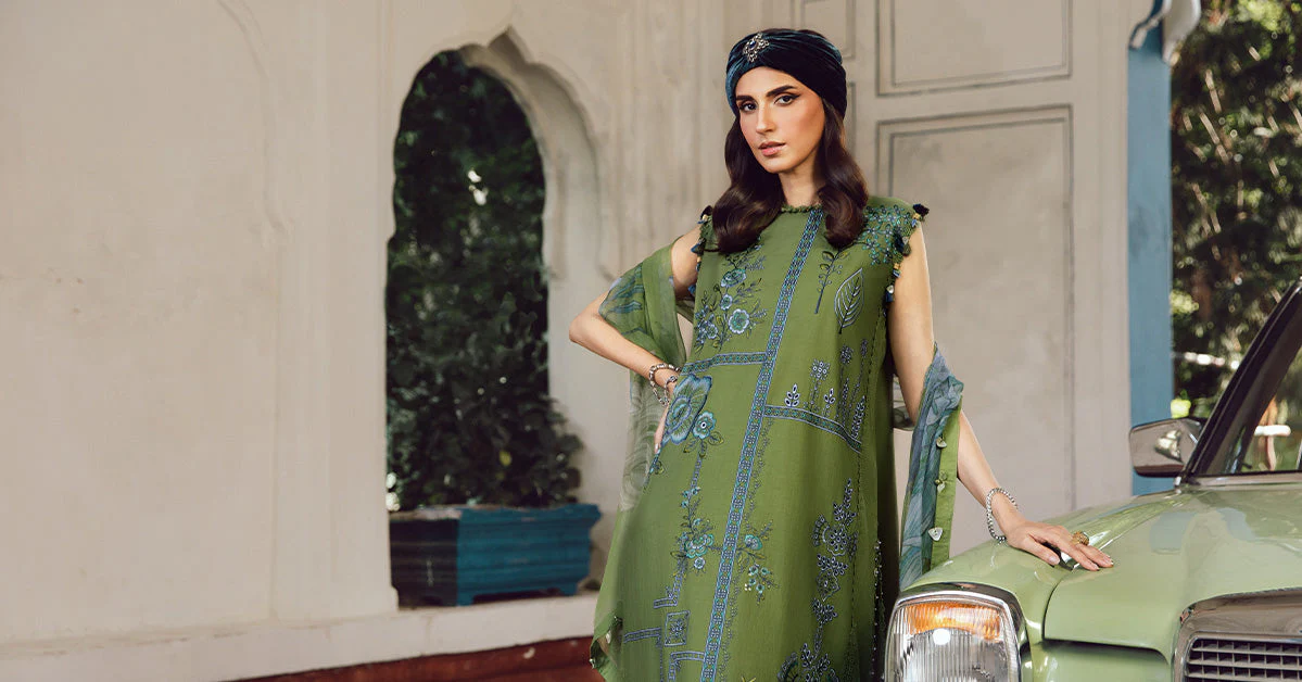 3 Piece Unstitched Embroidered Cambric Suit | MPT-2701-A - Image 6