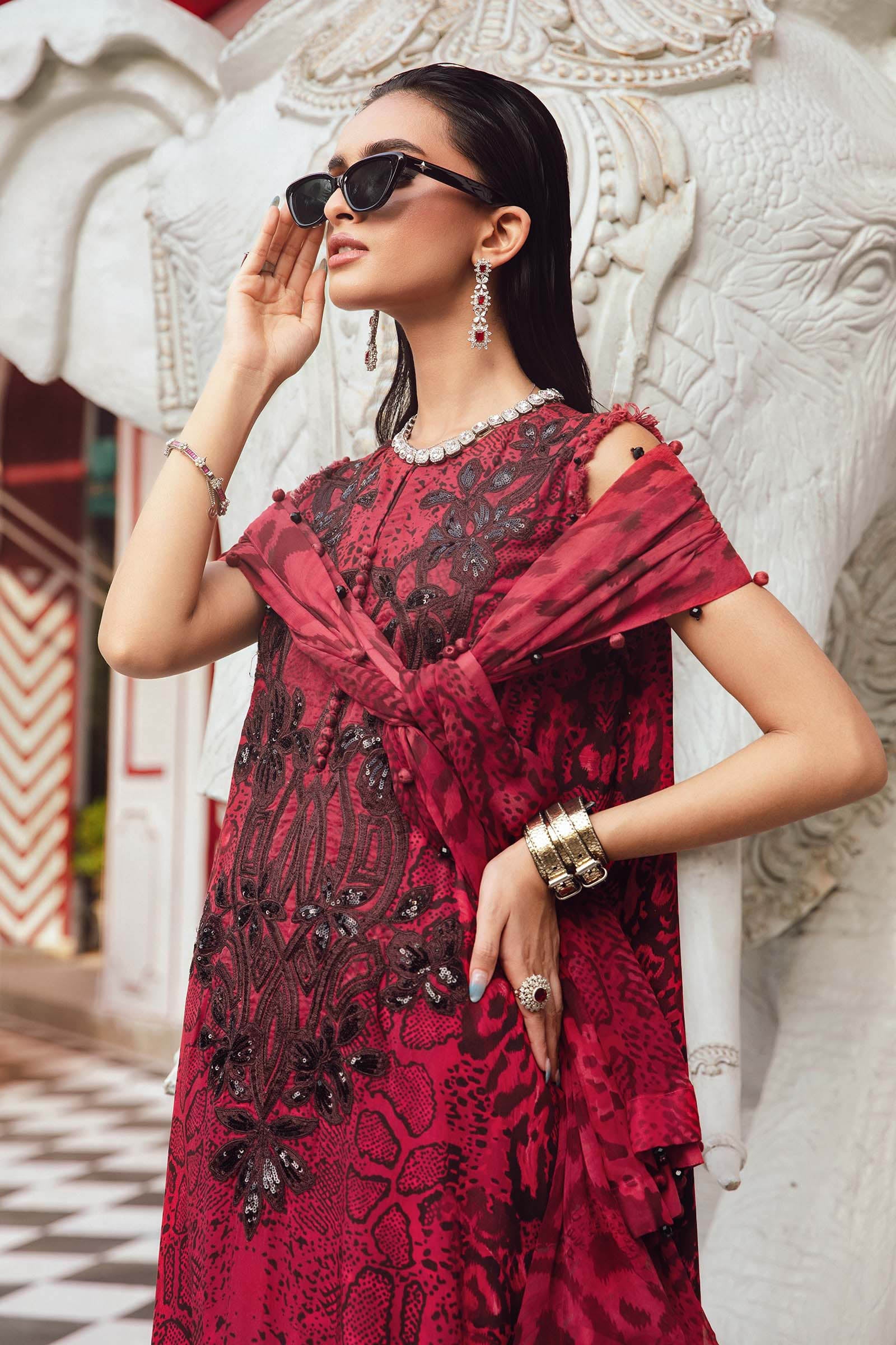 3 Piece Unstitched Embroidered Linen Suit | MPT-2702-A - Image 3