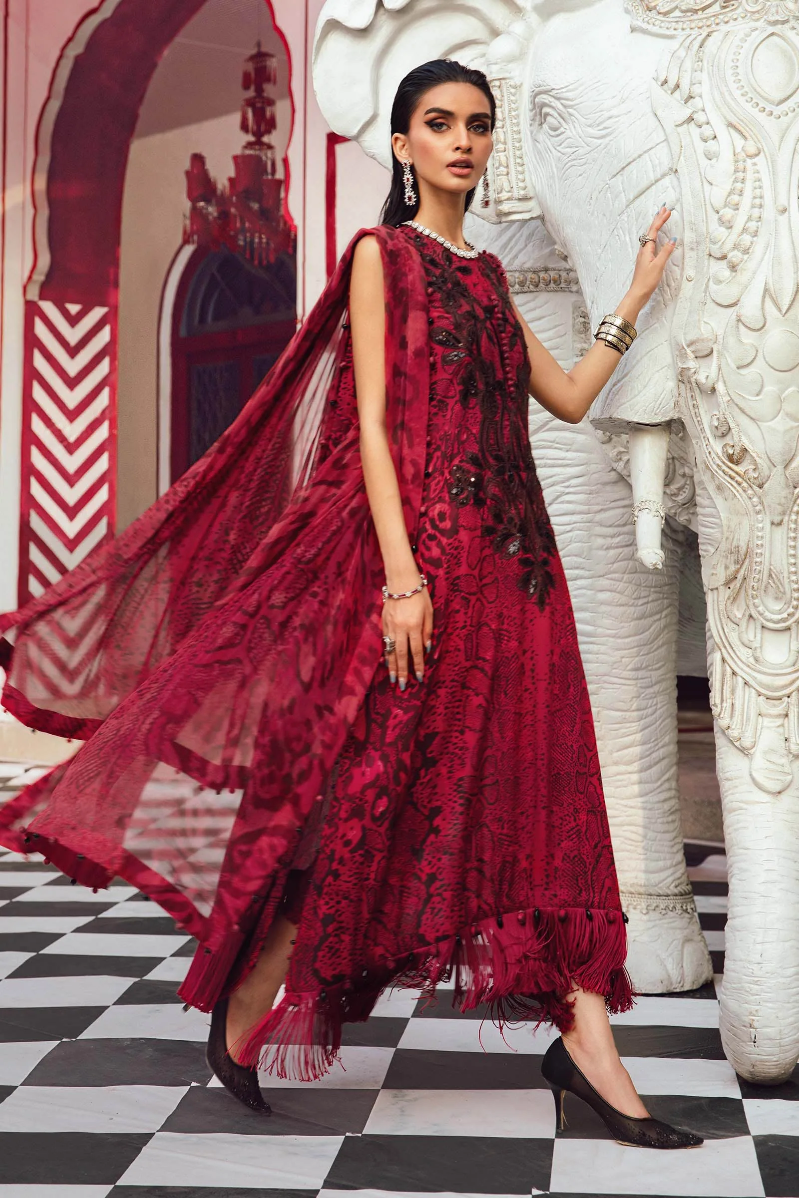 3 Piece Unstitched Embroidered Linen Suit | MPT-2702-A - Image 6