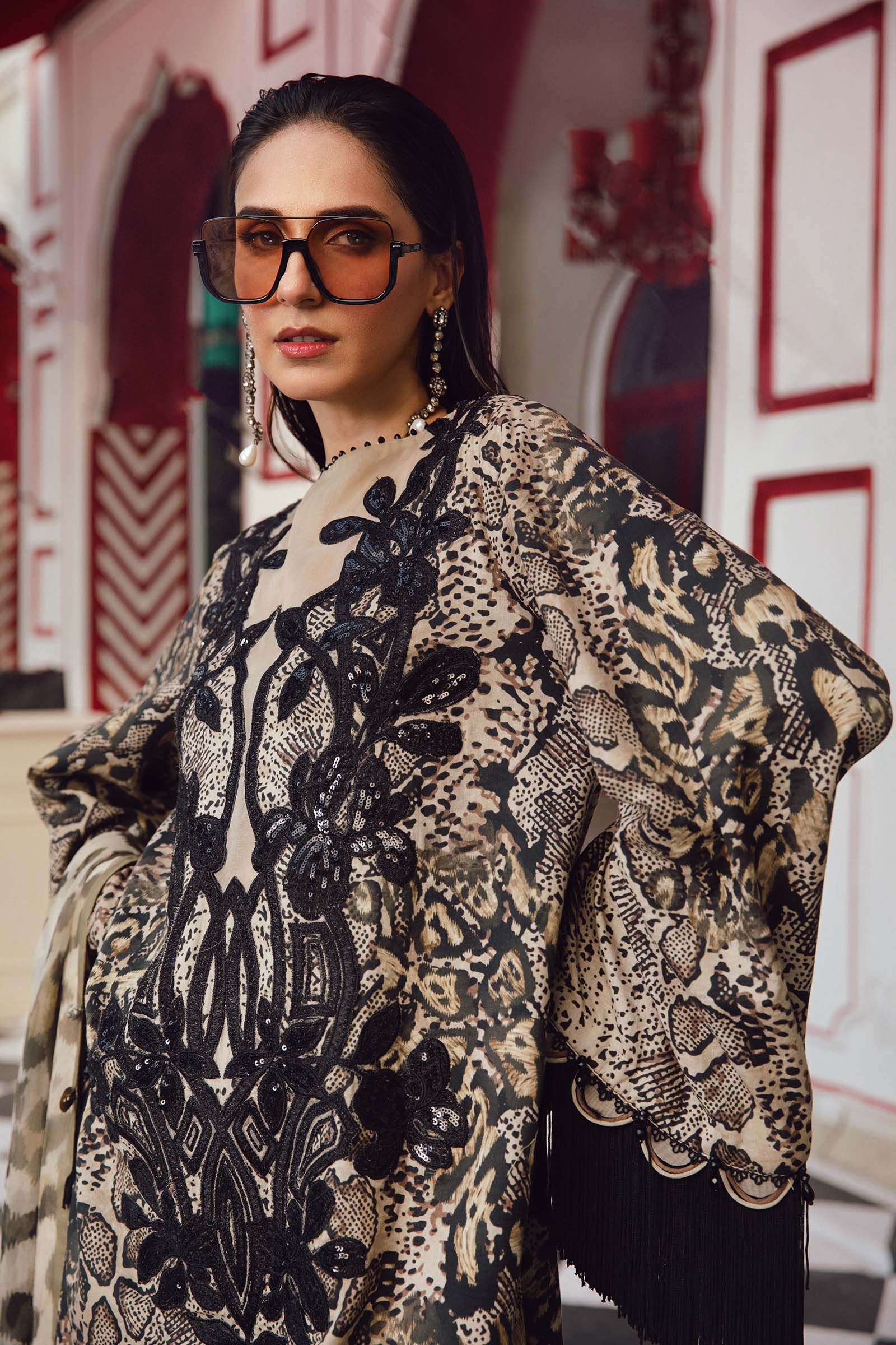 3 Piece Unstitched Embroidered Linen Suit | MPT-2702-B - Image 3