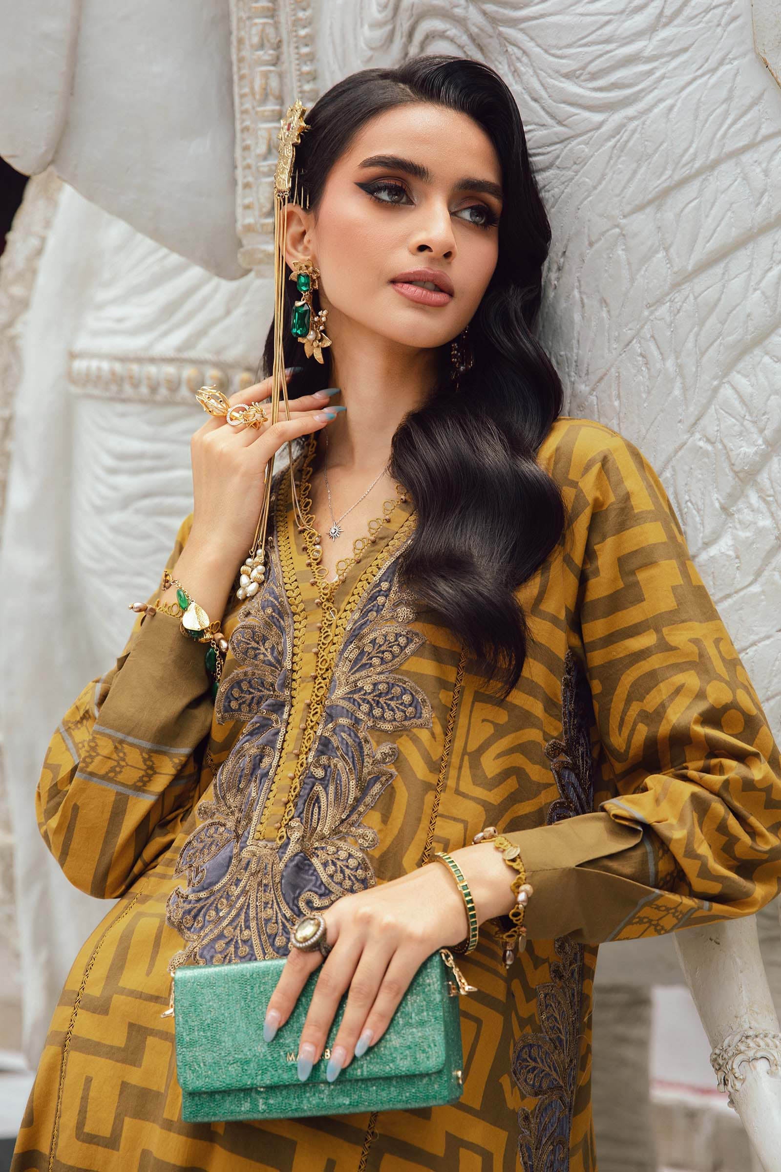 3 Piece Unstitched Embroidered Cambric Suit | MPT-2703-A - Image 3