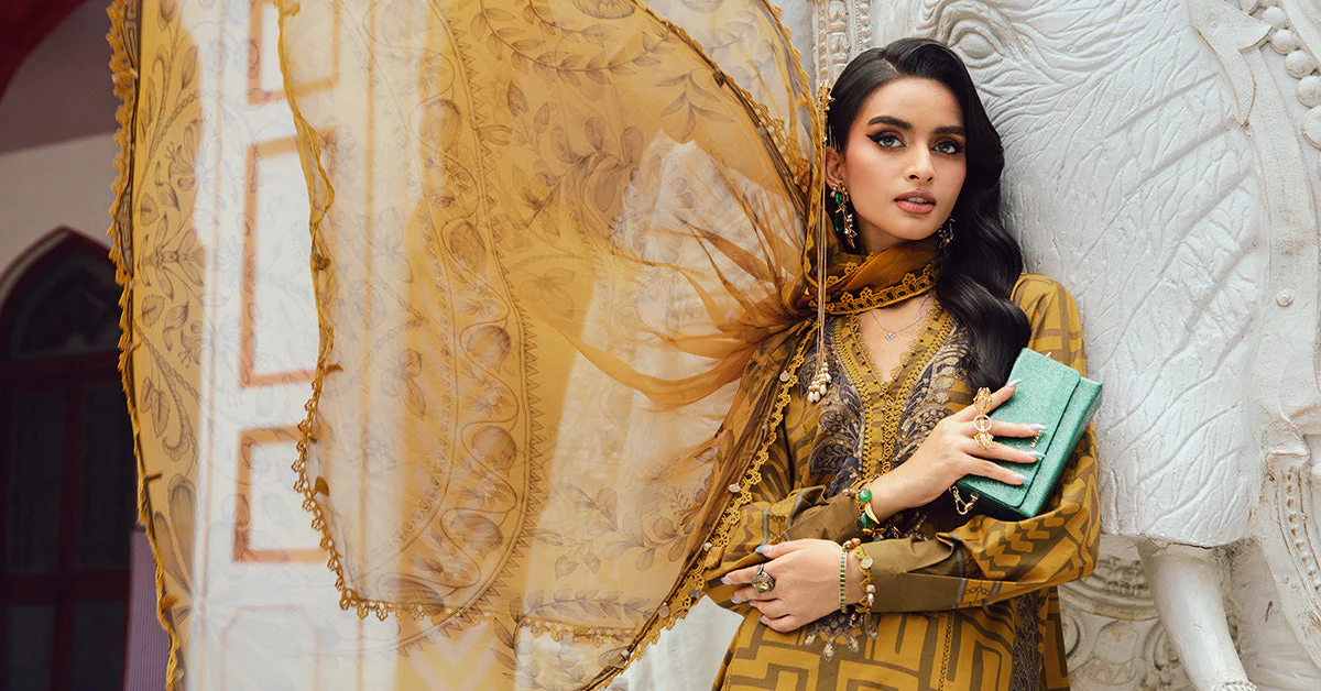 3 Piece Unstitched Embroidered Cambric Suit | MPT-2703-A - Image 7