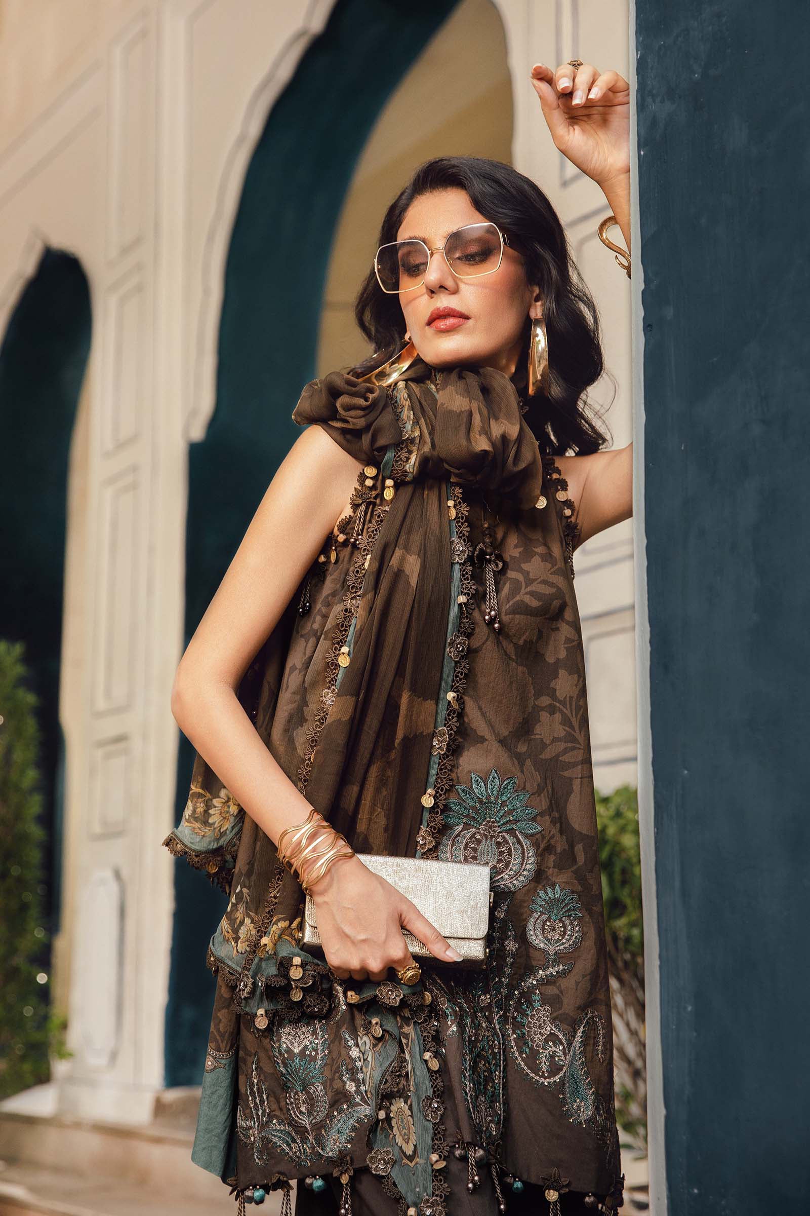 3 Piece Unstitched Embroidered Cambric Suit | MPT-2704-A - Image 4