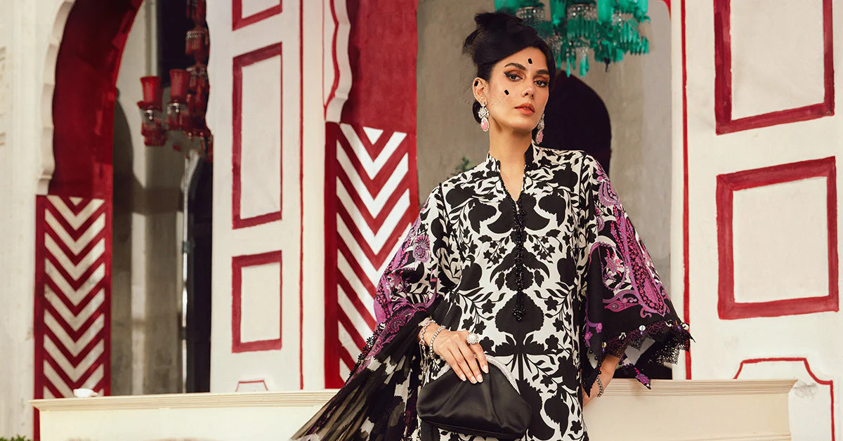 3 Piece Unstitched Embroidered Cambric Suit | MPT-2704-B - Image 5