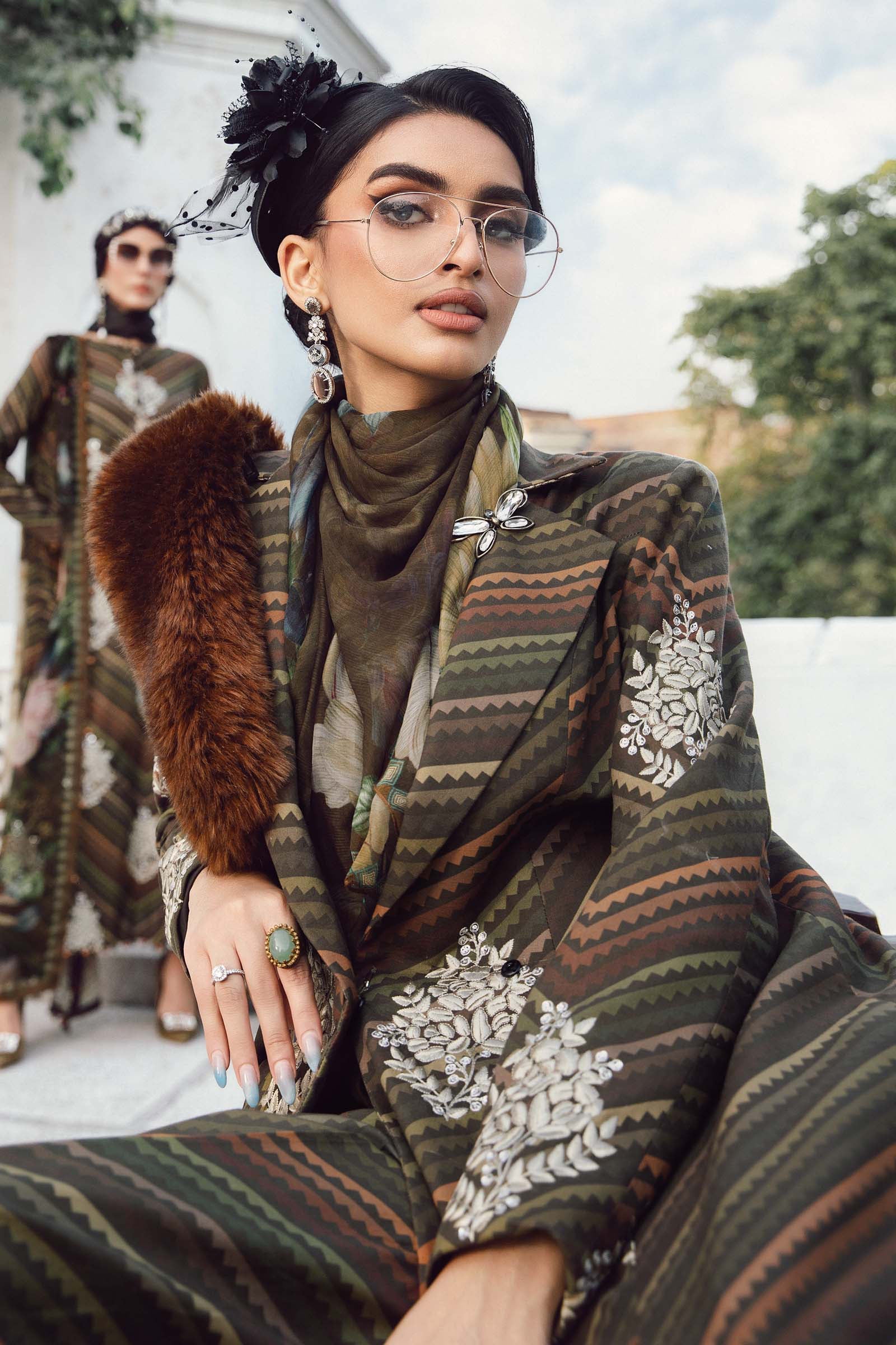 3 Piece Unstitched Embroidered Cambric Suit | MPT-2705-B - Image 3