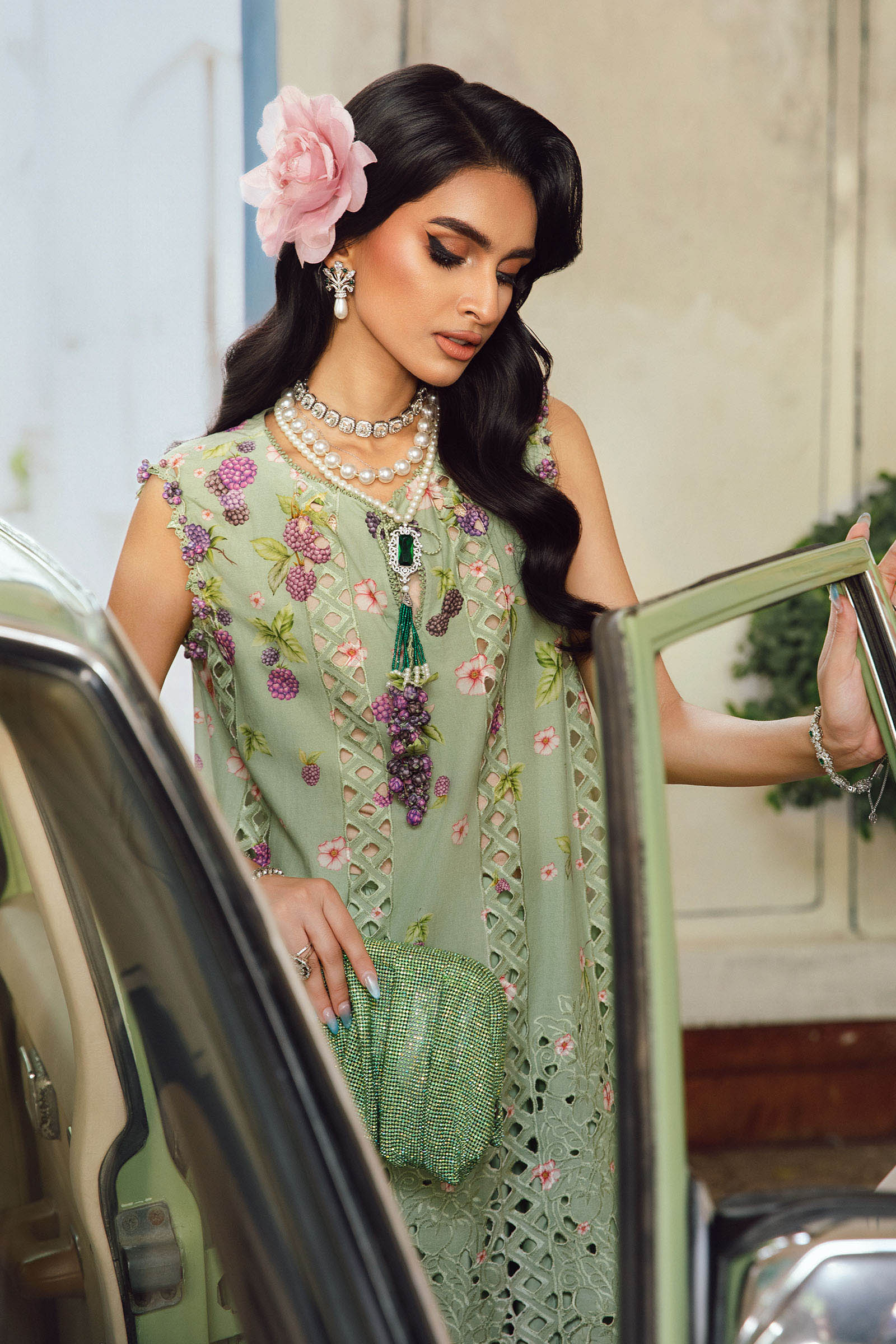 3 Piece Unstitched Embroidered Cambric Suit | MPT-2706-A - Image 3