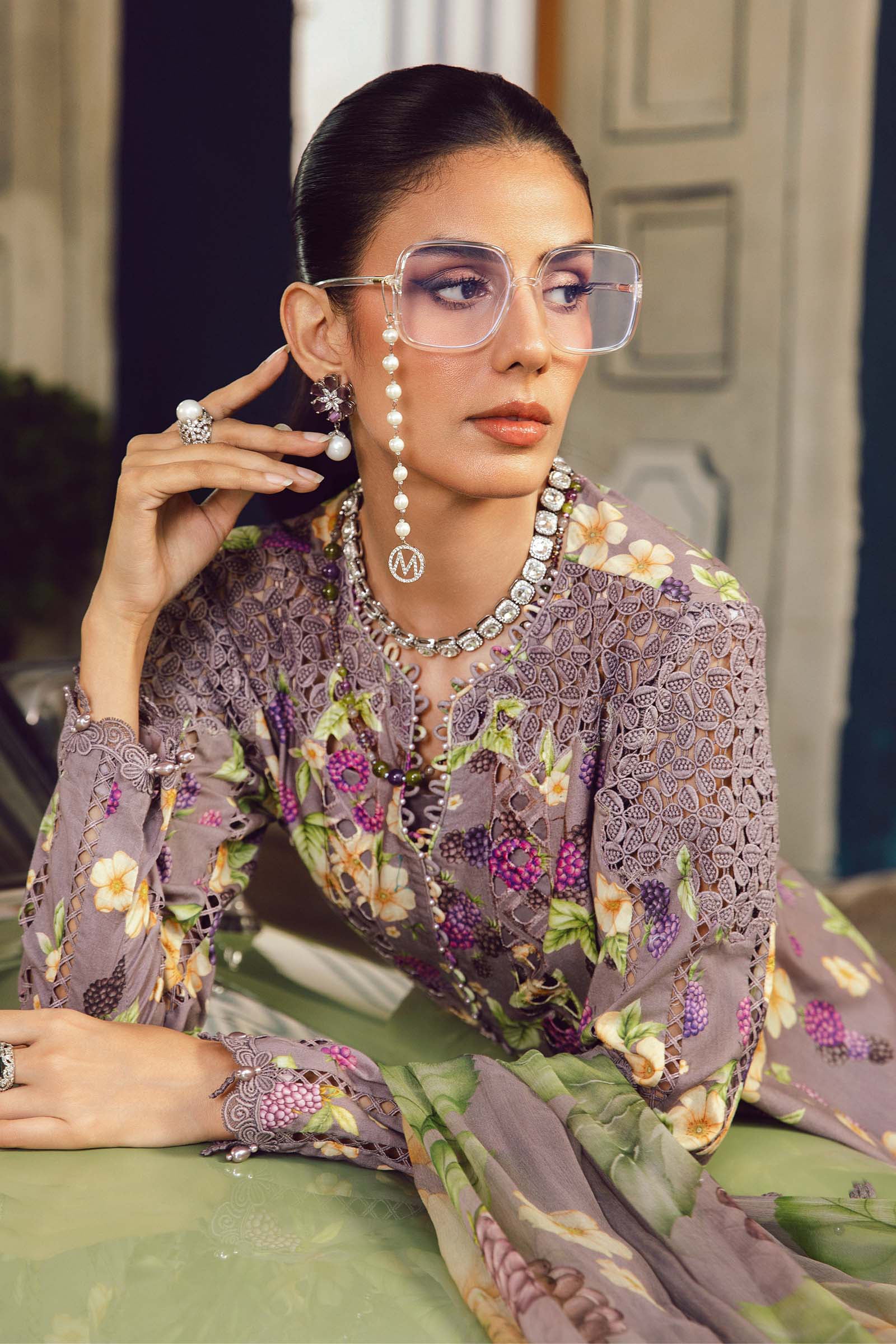 3 Piece Unstitched Embroidered Cambric Suit | MPT-2706-B - Image 3