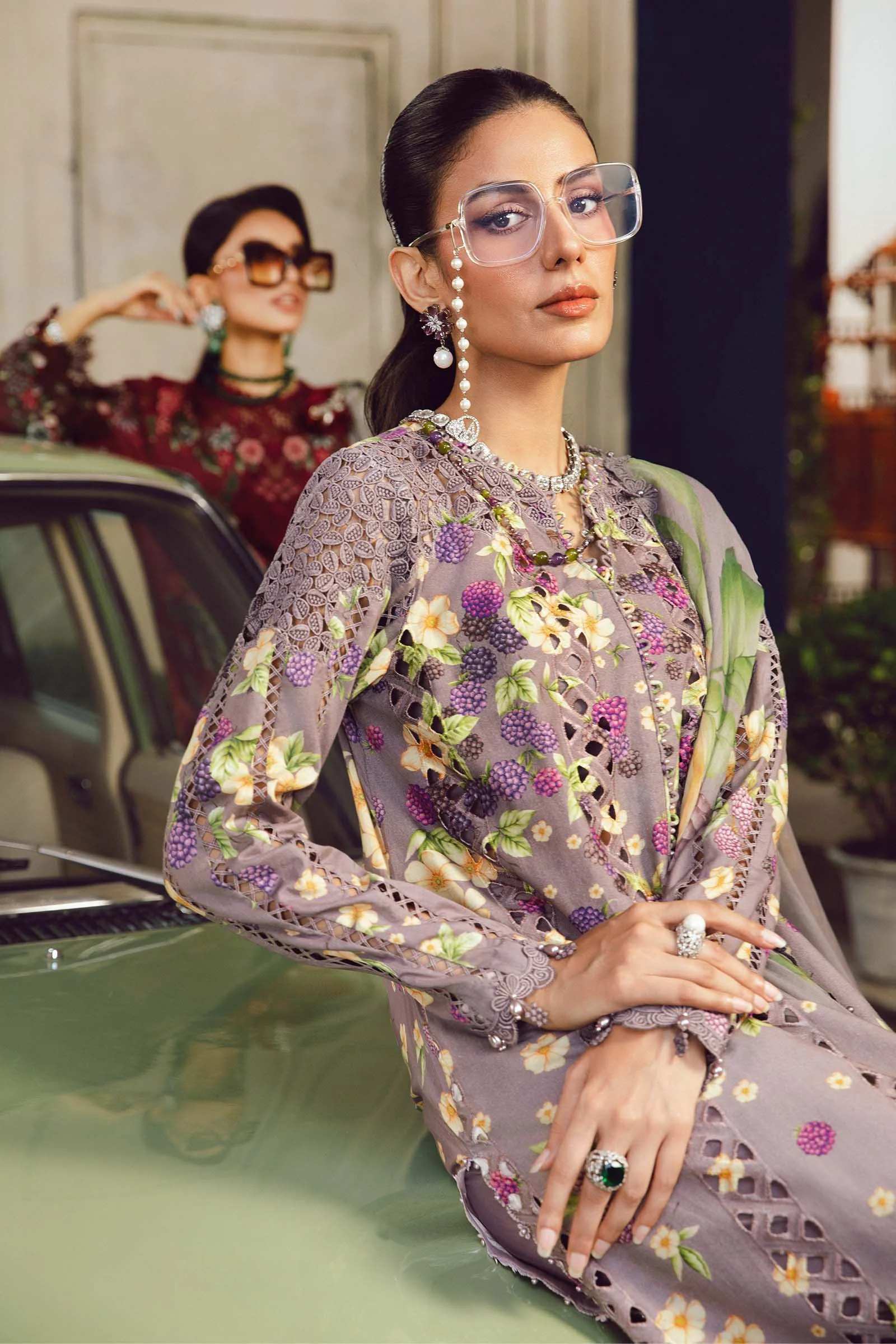 3 Piece Unstitched Embroidered Cambric Suit | MPT-2706-B - Image 4