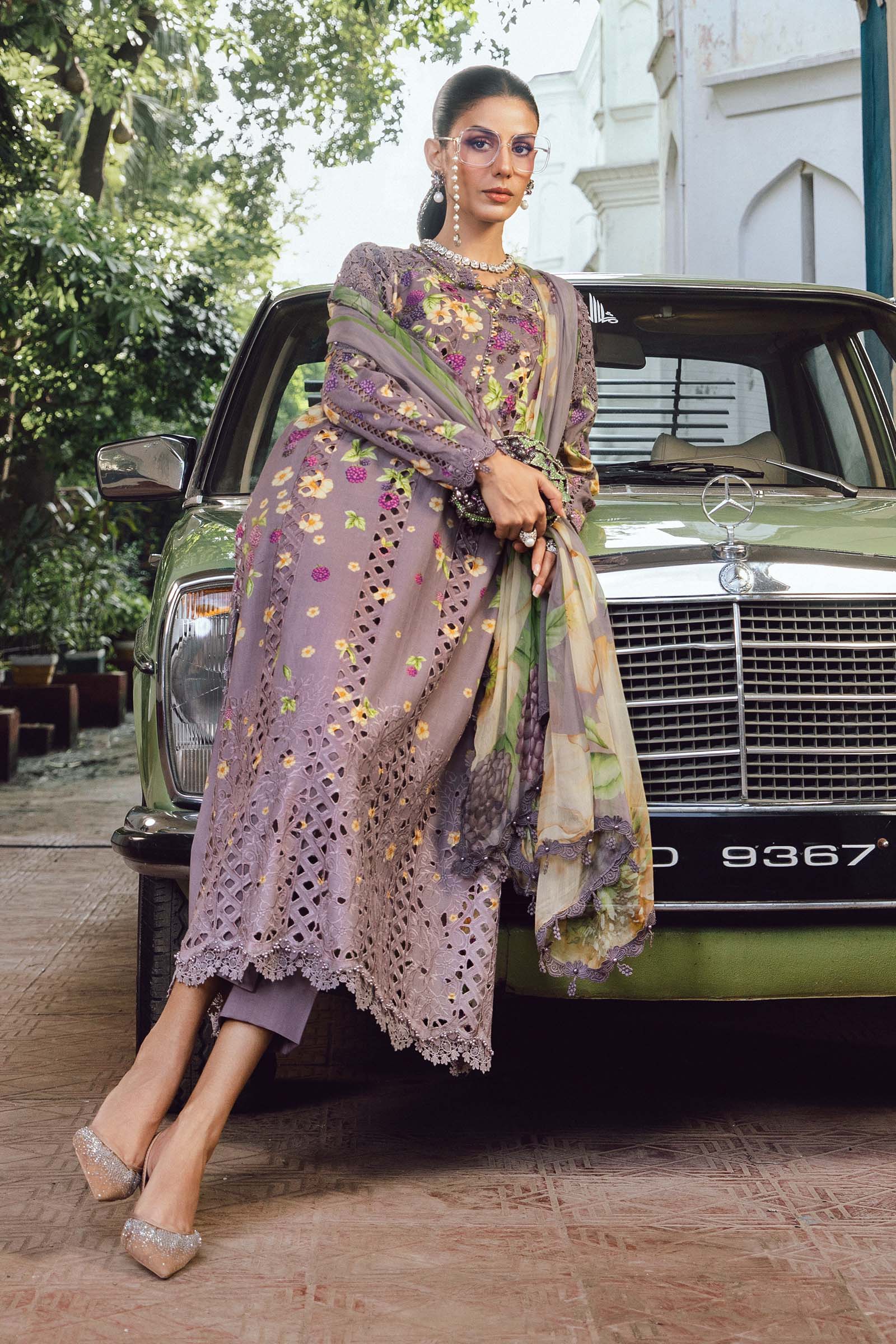 3 Piece Unstitched Embroidered Cambric Suit | MPT-2706-B - Image 6