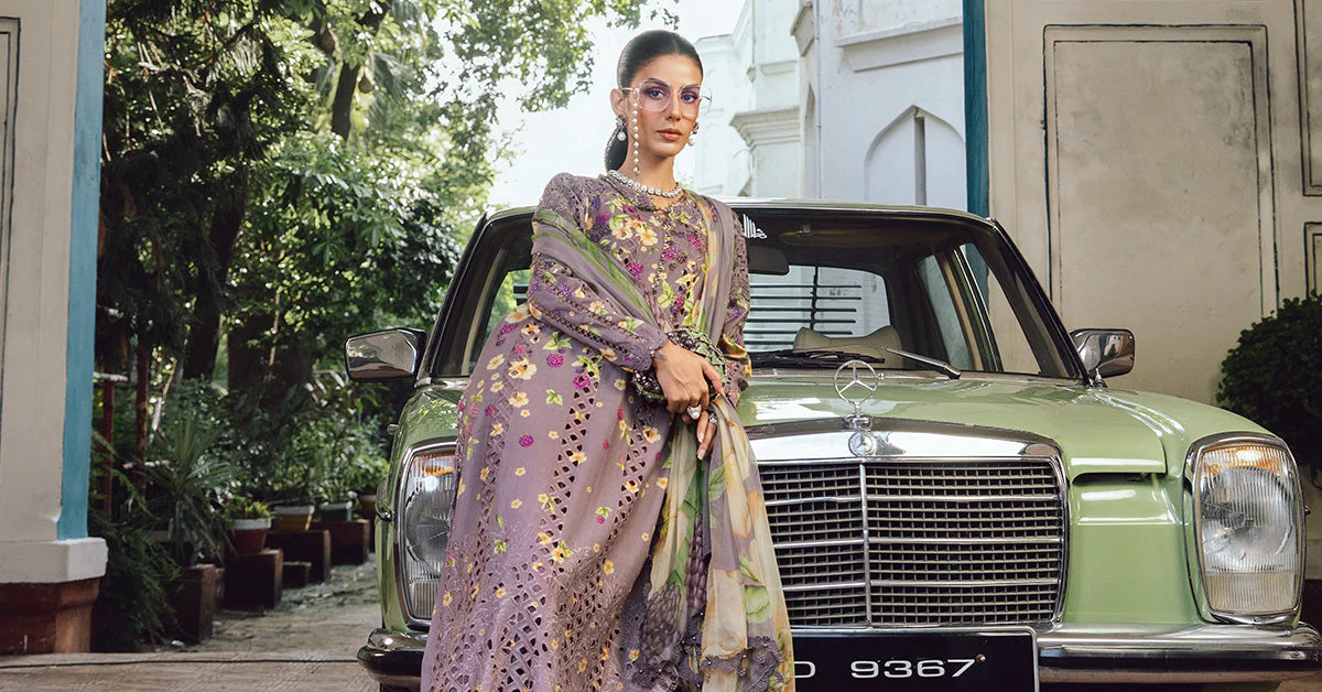 3 Piece Unstitched Embroidered Cambric Suit | MPT-2706-B - Image 8