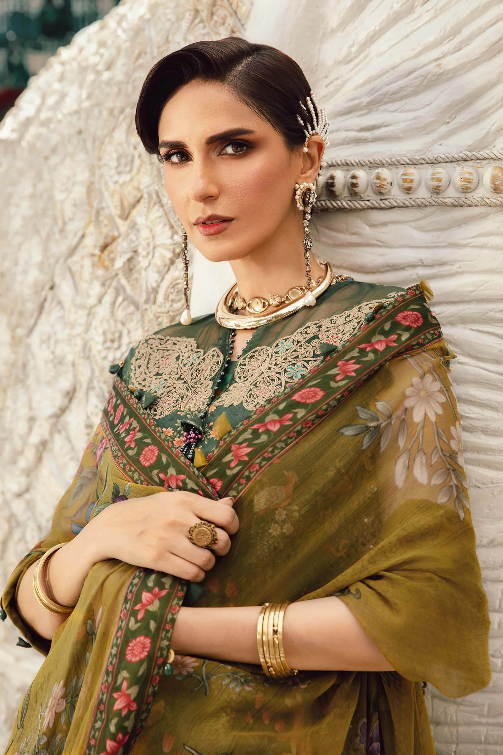 3 Piece Unstitched Embroidered Linen Suit | MPT-2707-B - Image 3