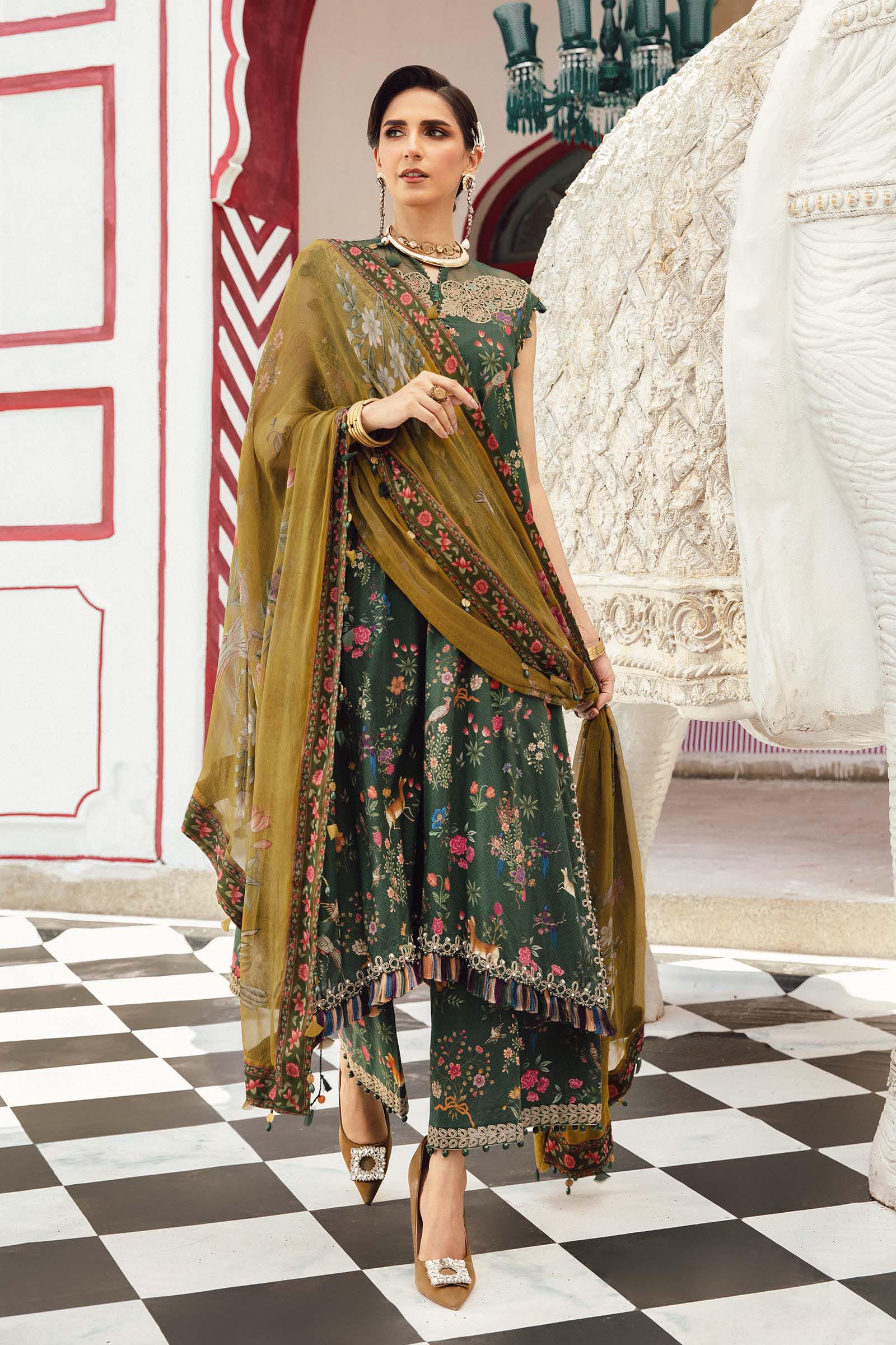 3 Piece Unstitched Embroidered Linen Suit | MPT-2707-B - Image 4
