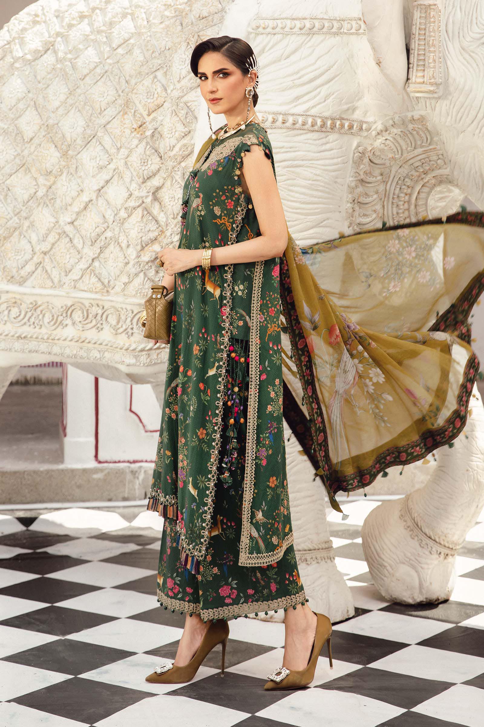 3 Piece Unstitched Embroidered Linen Suit | MPT-2707-B - Image 5