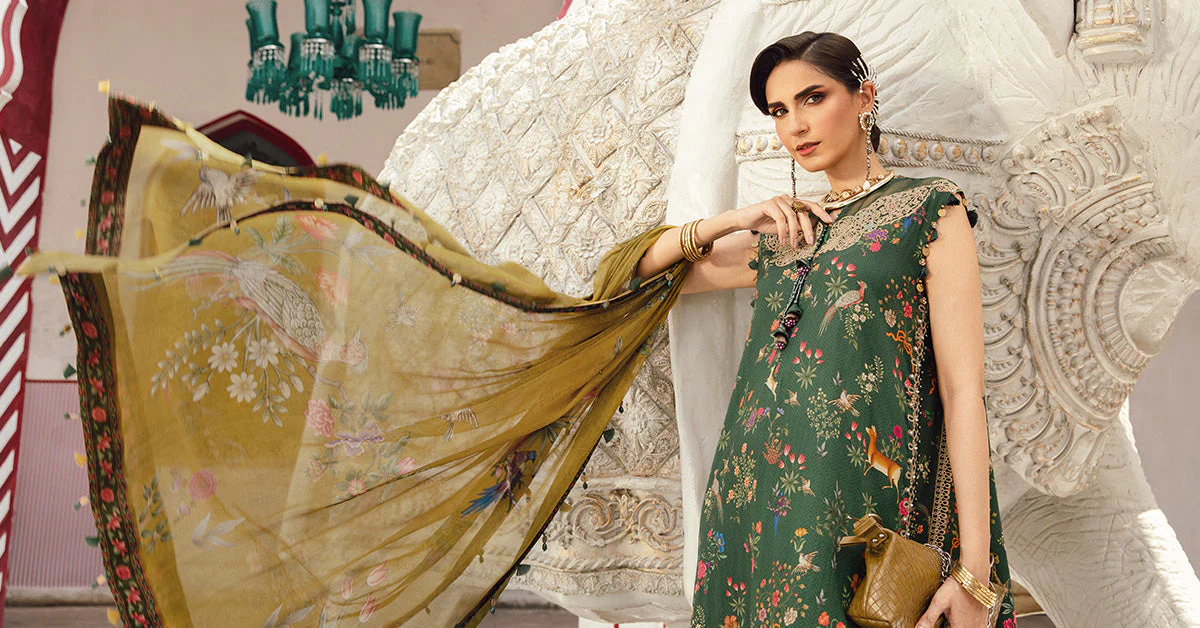 3 Piece Unstitched Embroidered Linen Suit | MPT-2707-B - Image 6
