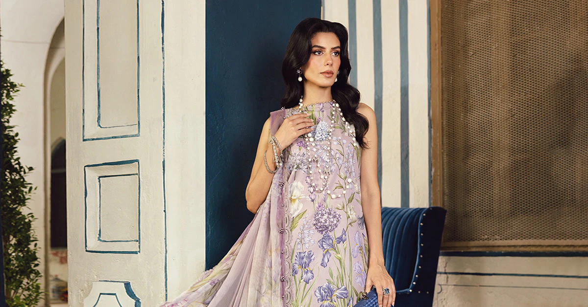 3 Piece Unstitched Embroidered Cambric Suit | MPT-2708-A - Image 5
