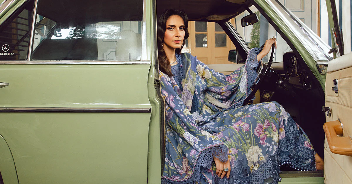 3 Piece Unstitched Embroidered Cambric Suit | MPT-2708-B - Image 5
