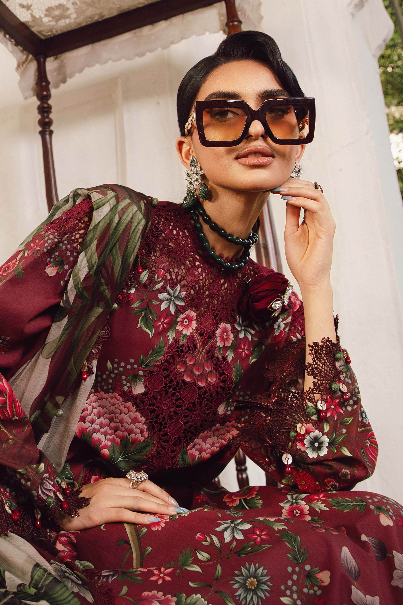 3 Piece Unstitched Embroidered Cambric Suit | MPT-2709-A - Image 3