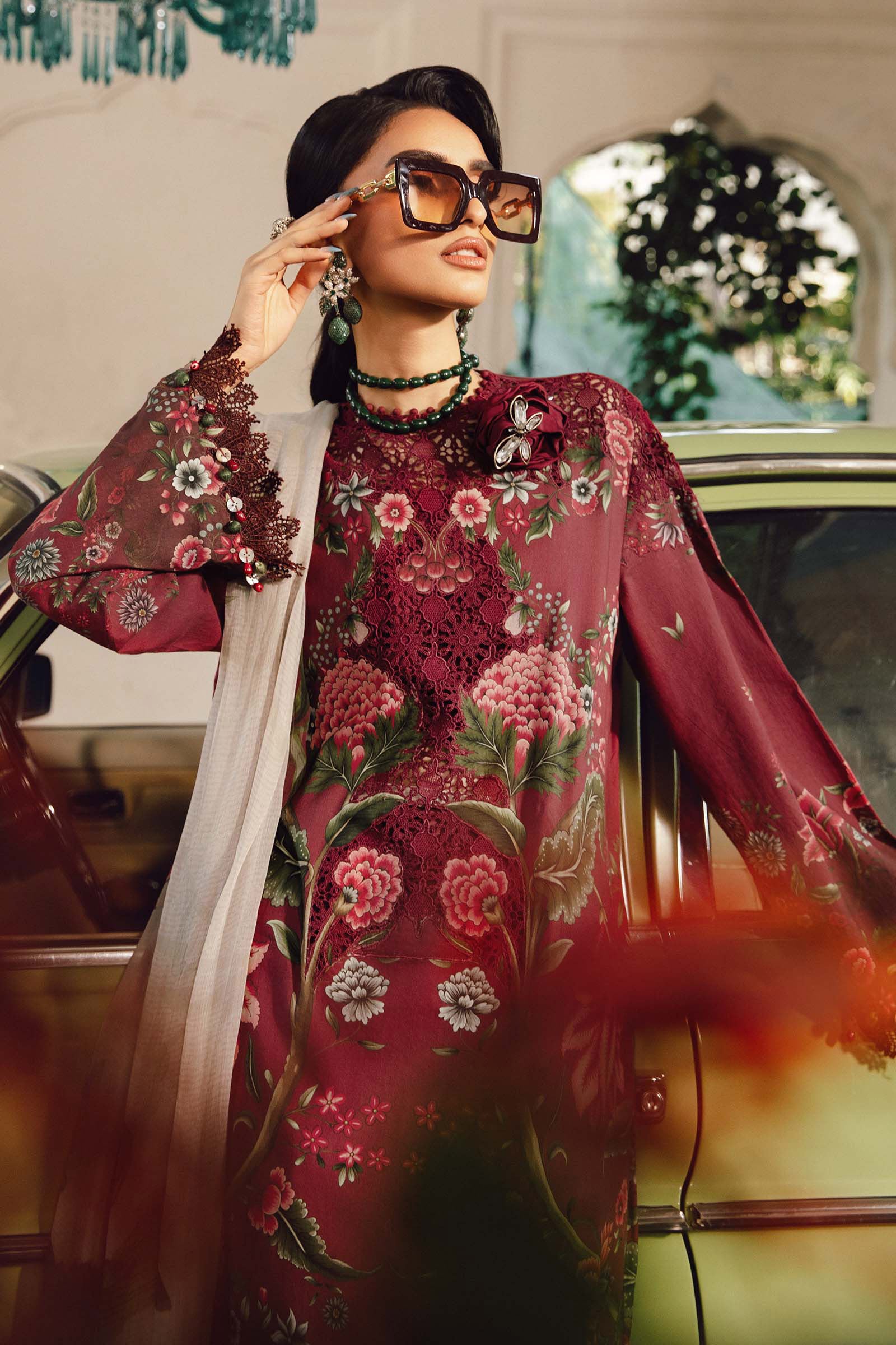 3 Piece Unstitched Embroidered Cambric Suit | MPT-2709-A - Image 4