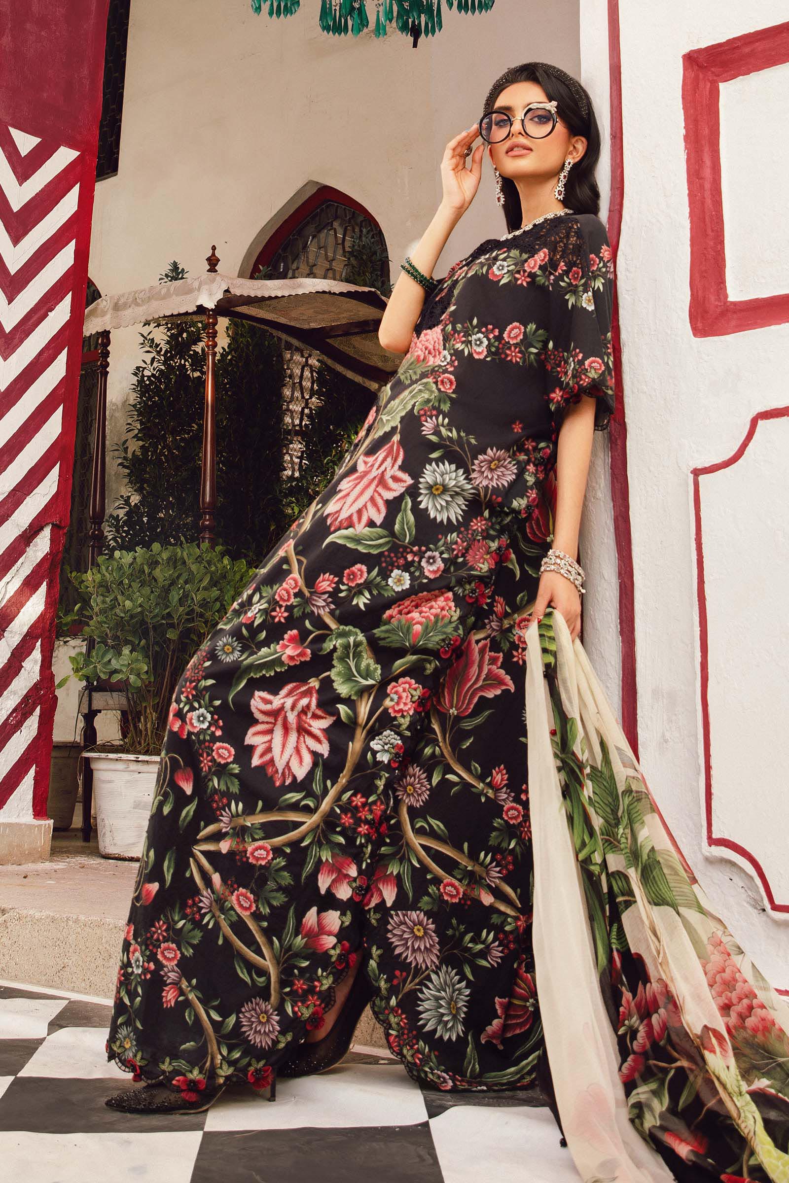 3 Piece Unstitched Embroidered Cambric Suit | MPT-2709-B - Image 4